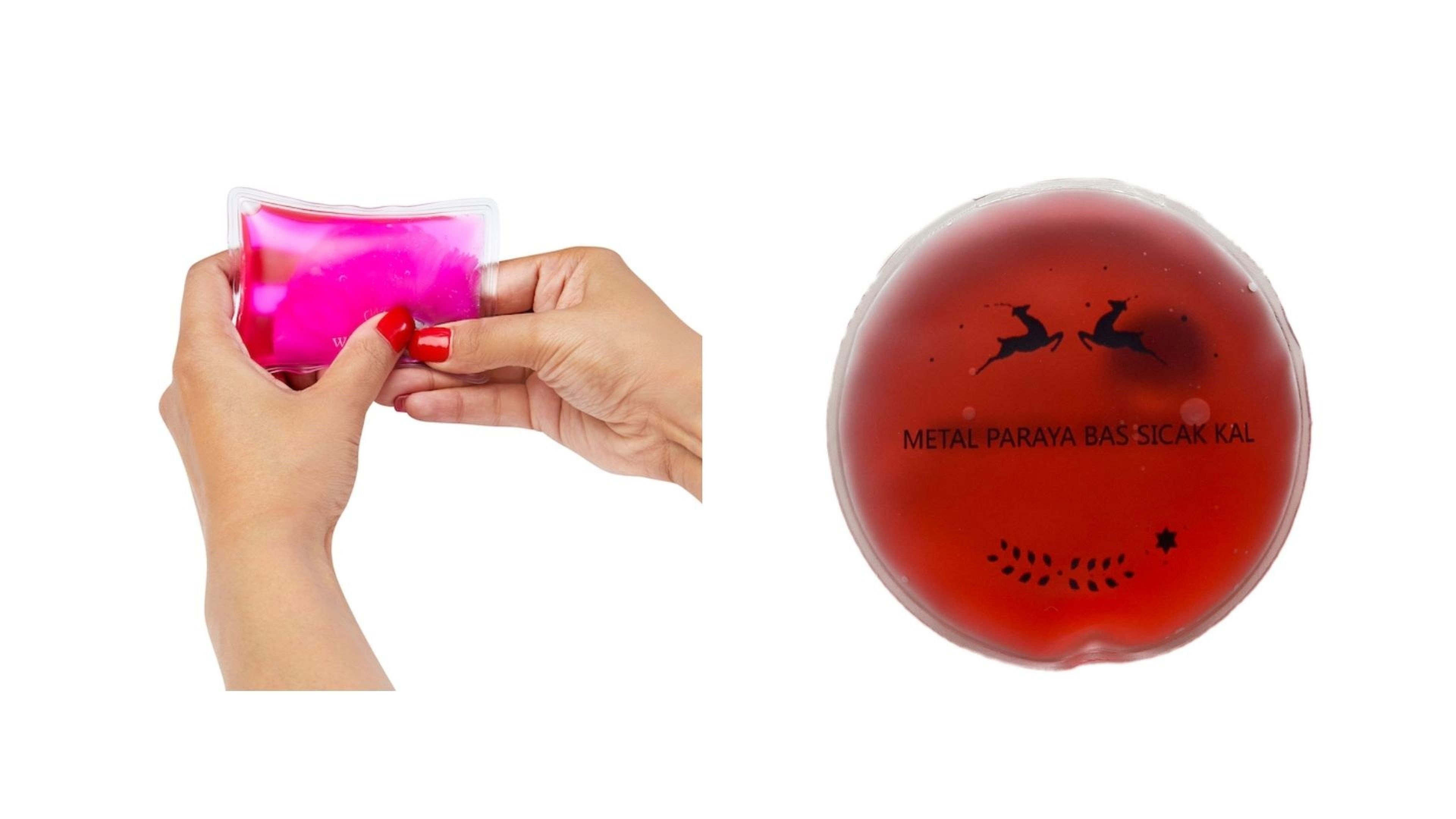 Kırmızı Ceylan Cep Sobası,El Isıtıcı,Sıcak Su Torbası Pvc  9Cm