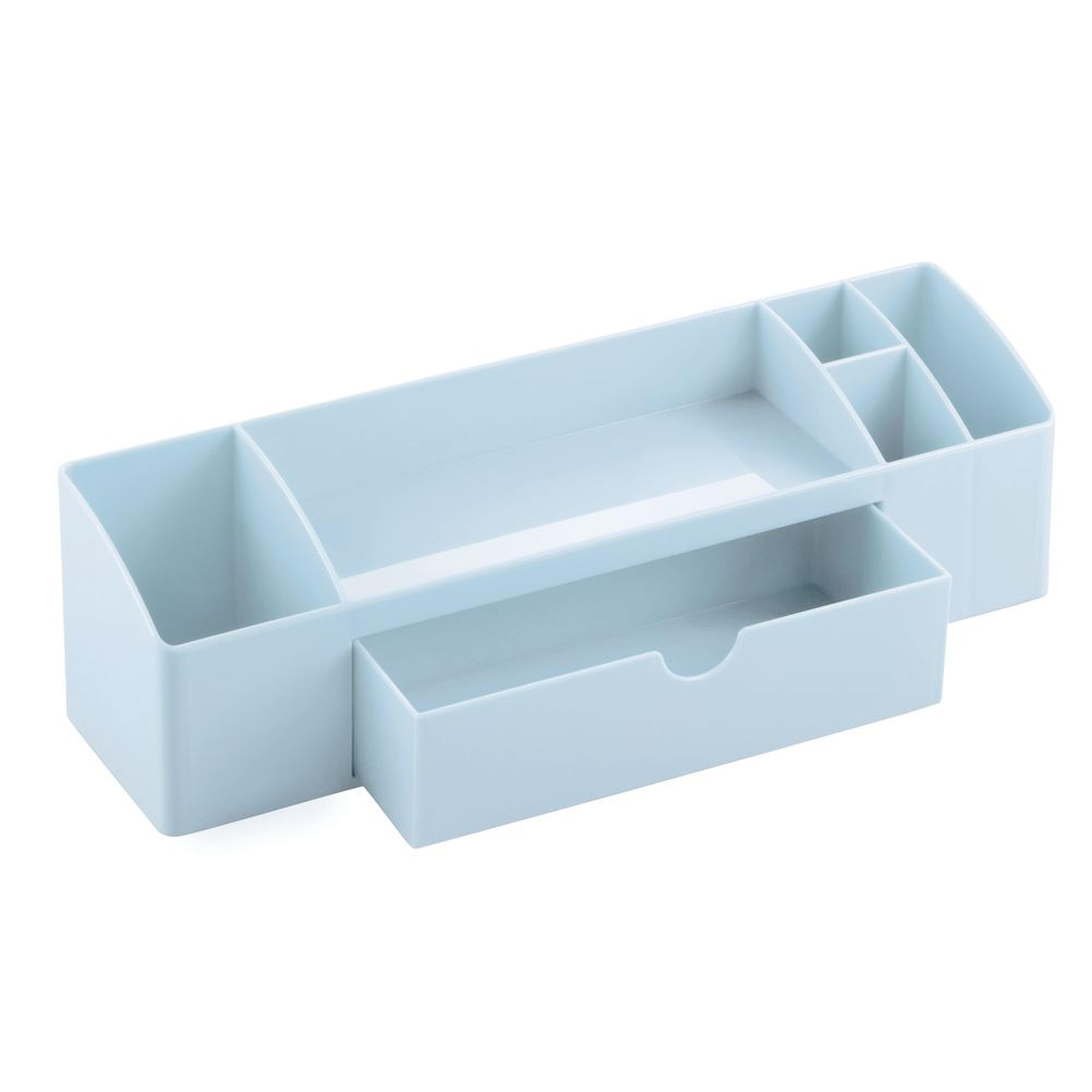 Kozmetik,Makyaj Organizer Çekmeceli Mavi 30X12X9Cm