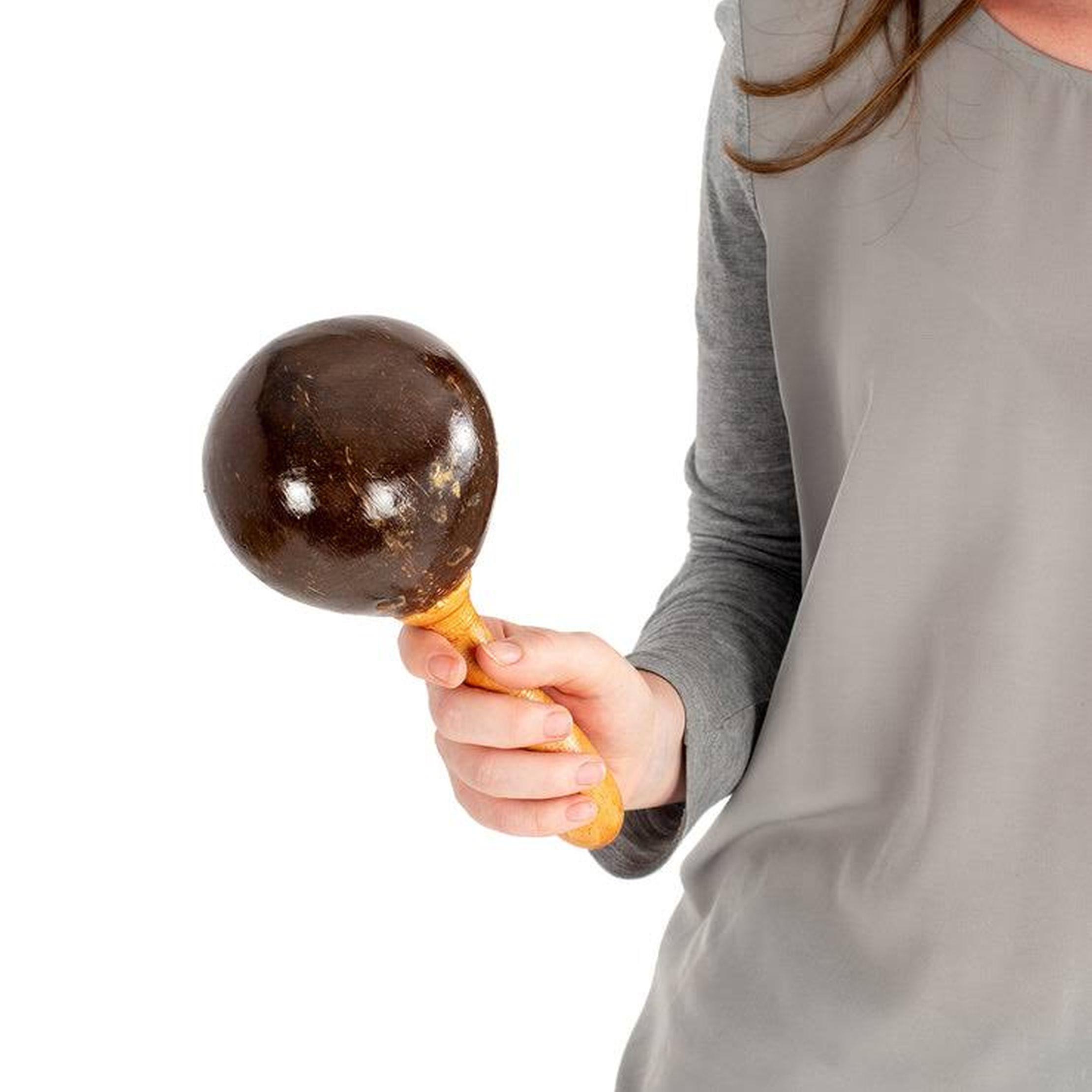 Müzik Aleti Perküsyon Kum Çekiç Hindistan Cevizi Kabugu  20x10x3cm    