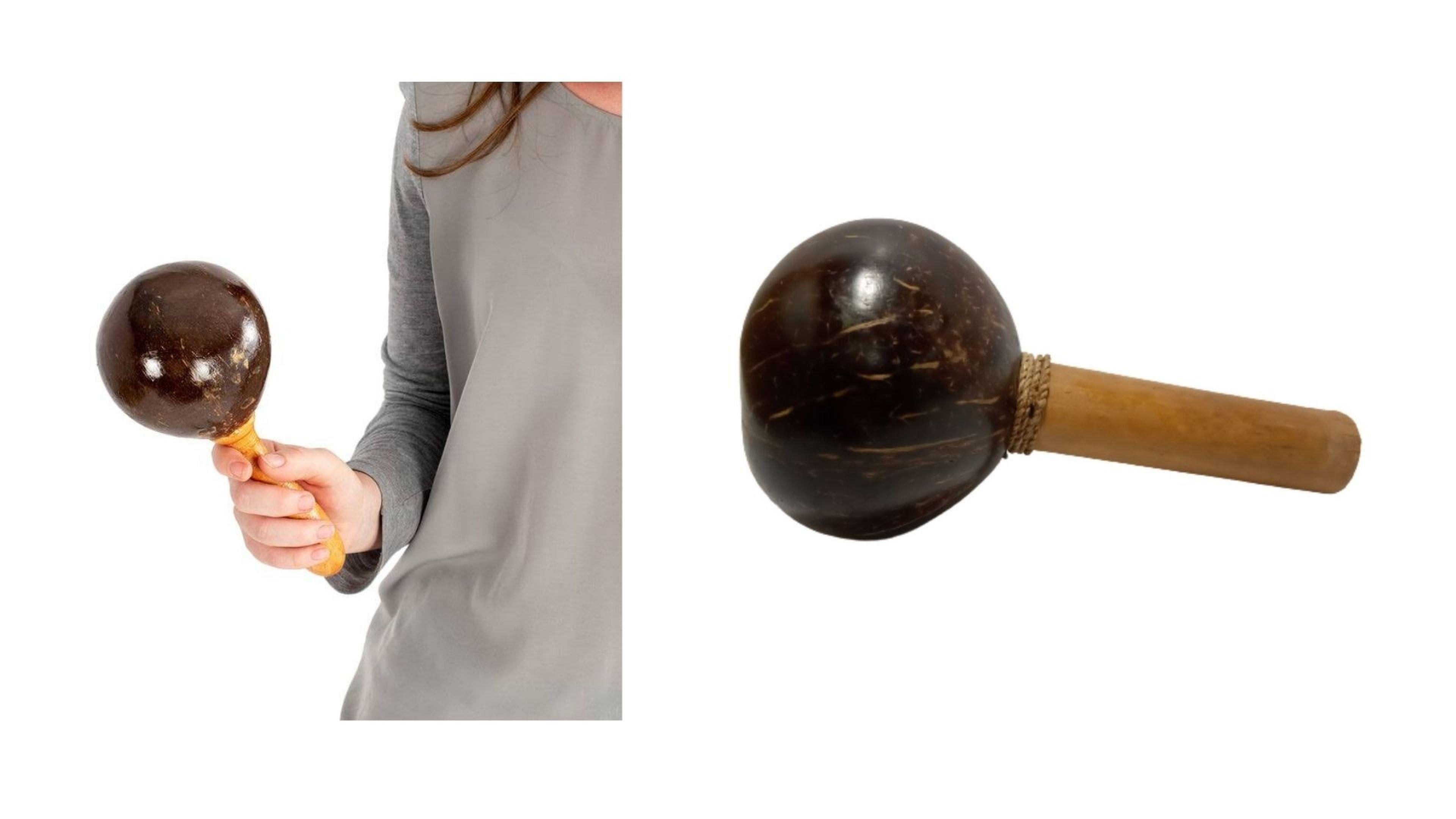 Müzik Aleti Perküsyon Kum Çekiç Hindistan Cevizi Kabugu  20x10x3cm    