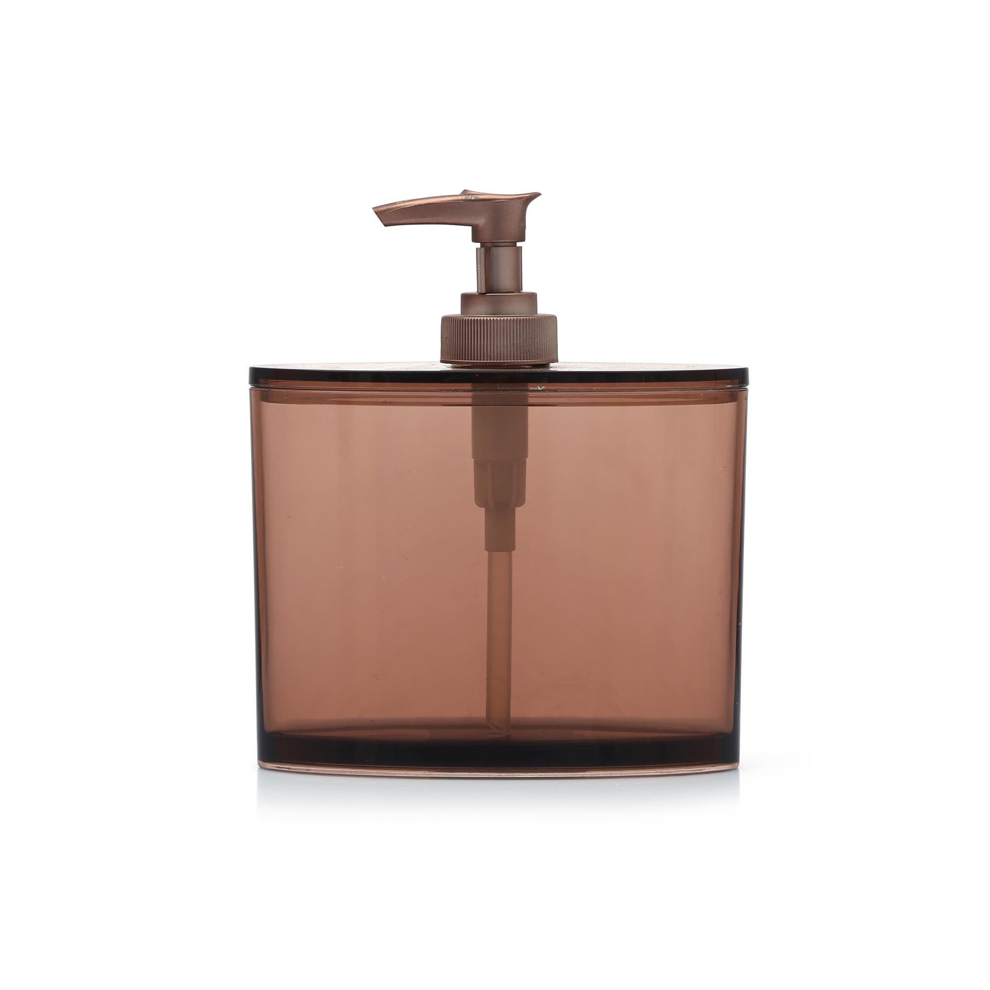 Oval Sıvı Sabunluk Kahverengi Akrilik 13X5X16Cm 350Ml