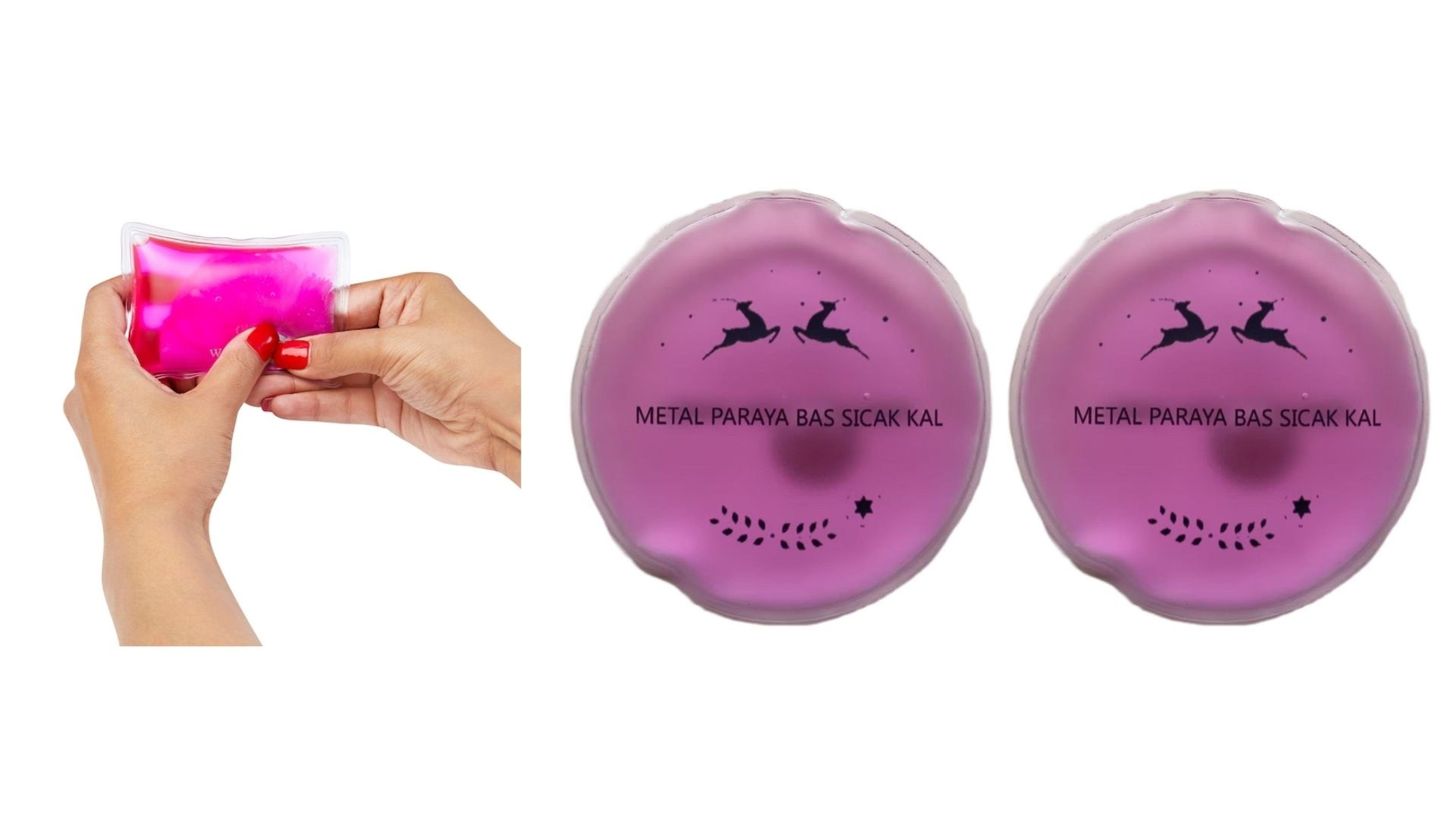 Pembe Ceylan Cep Sobası,El Isıtıcı,İki Adet Sıcak Su Torbası Pvc  9Cm