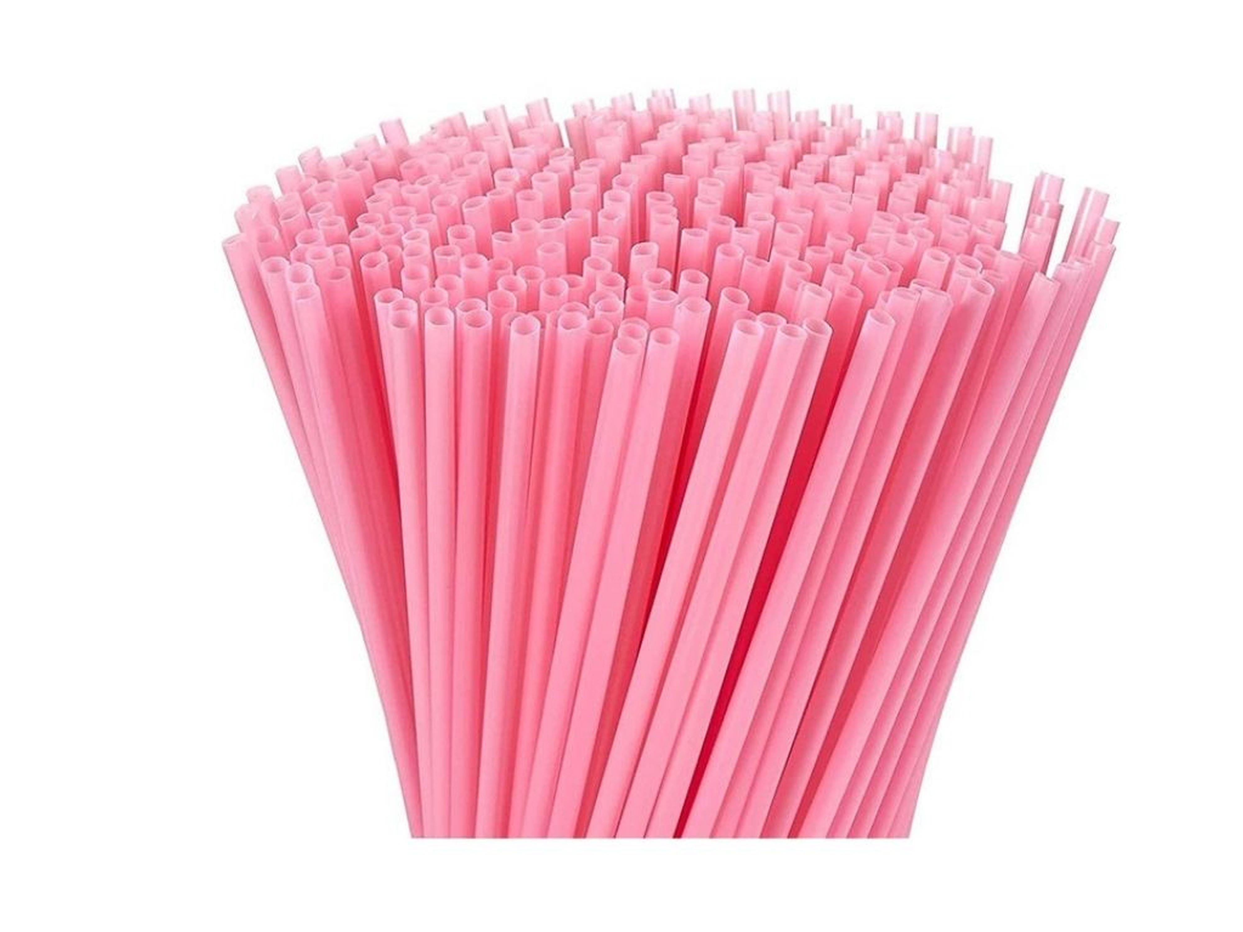 Pembe Pvc Pipet 48 Adet  22Cm