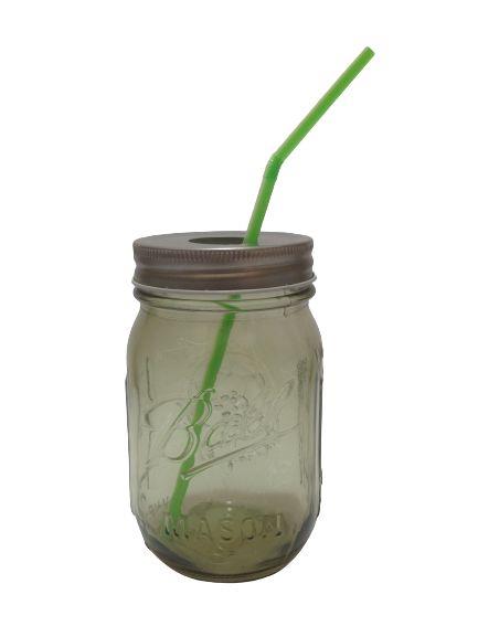 Pipetli Cam Kupa Bardak,Acık Yeşil 8X8X10Cm 420Ml