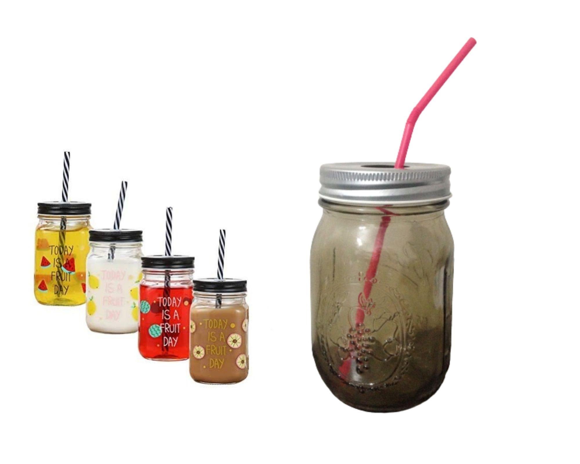 Pipetli Cam Kupa Bardak,Kahverengi 8X8X10Cm 420Ml