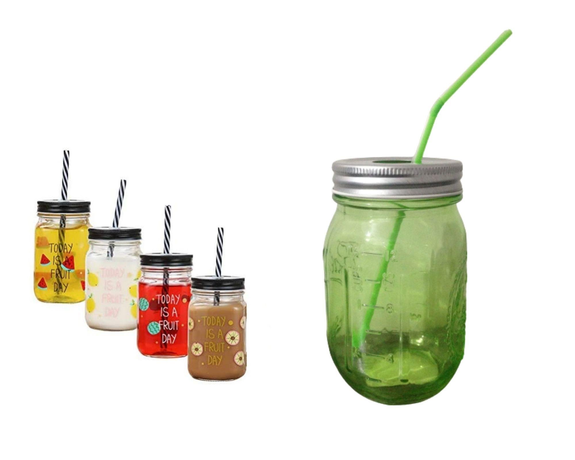 Pipetli Cam Kupa Bardak,Koyu Yeşil  8X8X10Cm 420Ml