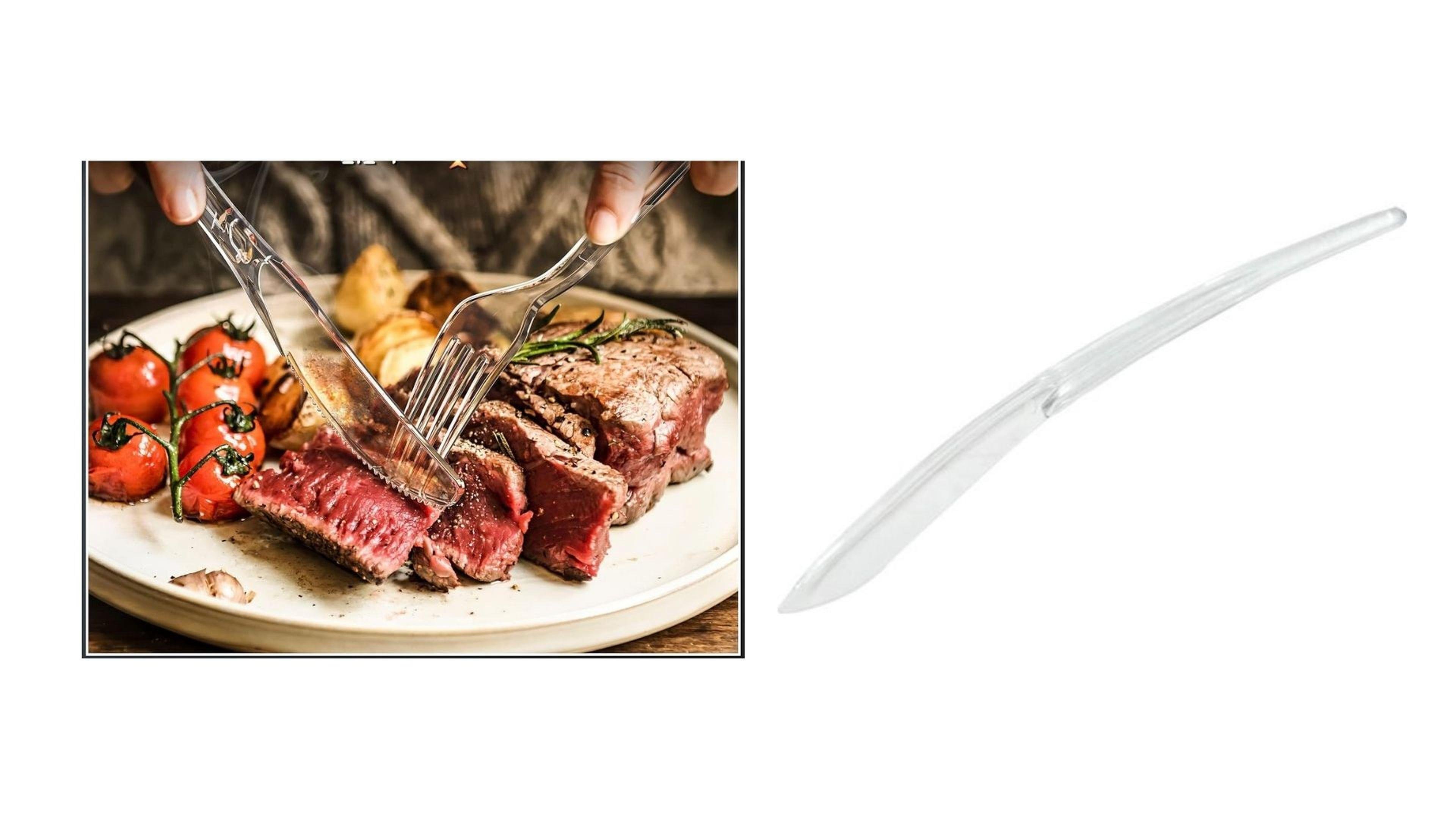 Plastik Bıçak 12 Adet 18Cm Tekrar Kullanılabilir Parti,Düğün Yemek Kaşık