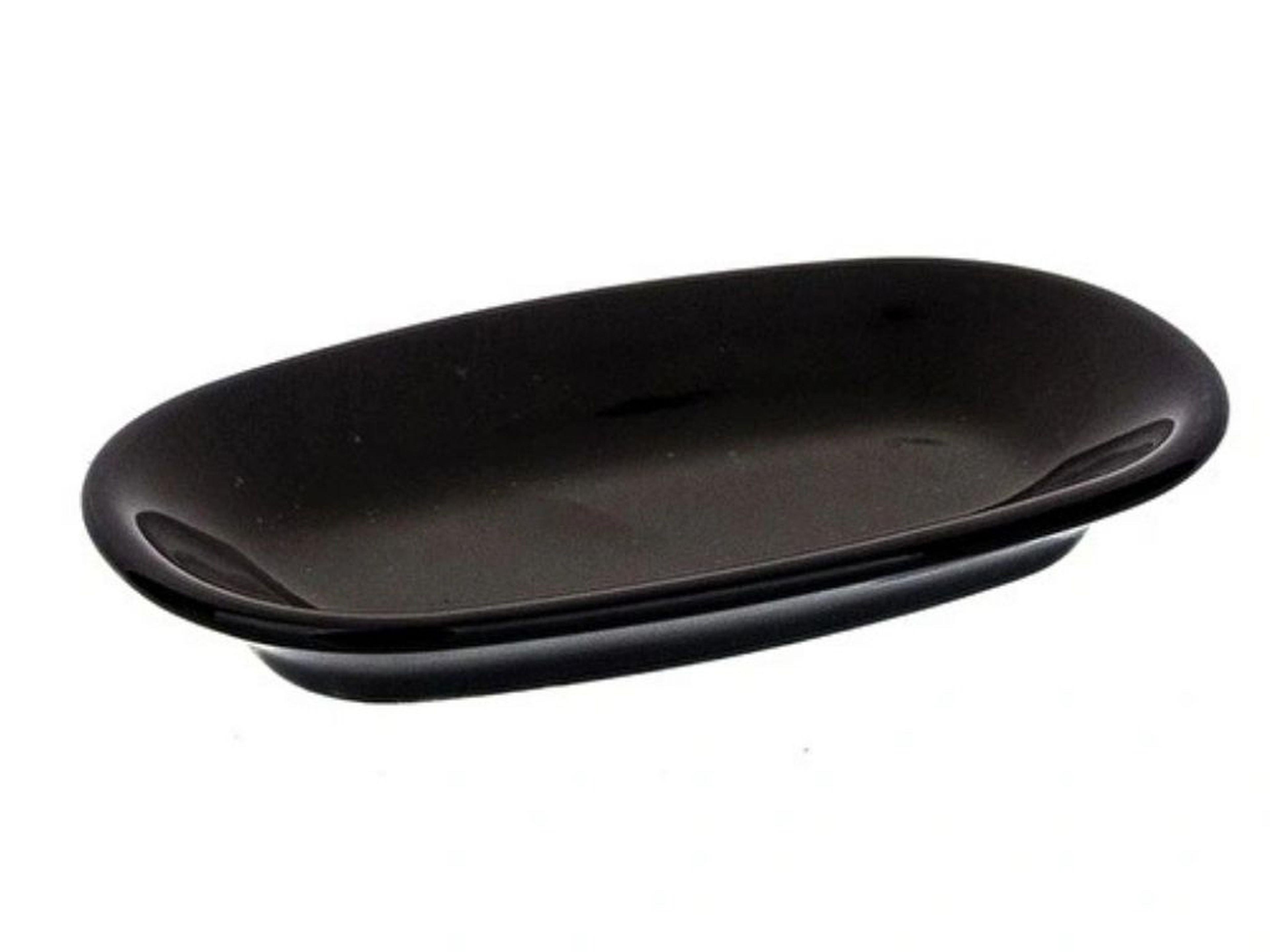 Porselen Kayık Sabunluk Siyah Renkli 15,5X9X2Cm