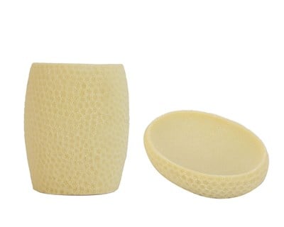 Sabunluk diş firçalik 2 Li Banyo Seti,sarı Petek Model,Poliresin