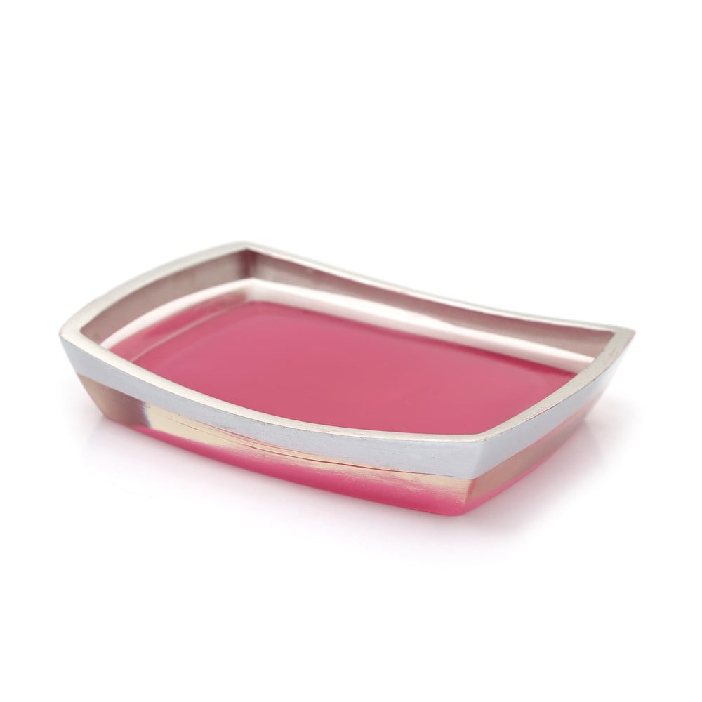 Sabunluk Gri Pembe poliresin 14x10x2cm