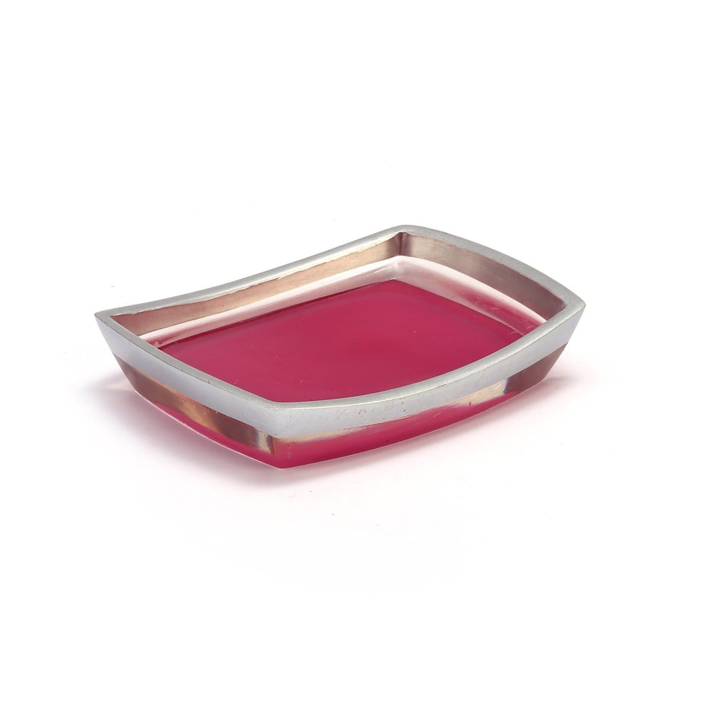 Sabunluk Gri Pembe poliresin 14x10x2cm