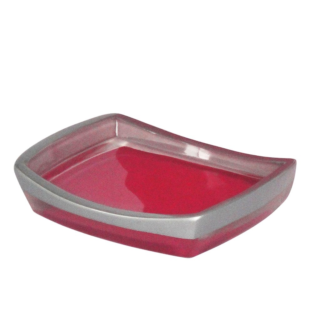 Sabunluk Gri Pembe poliresin 14x10x2cm