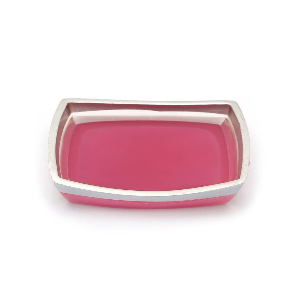 Sabunluk Gri Pembe poliresin 14x10x2cm