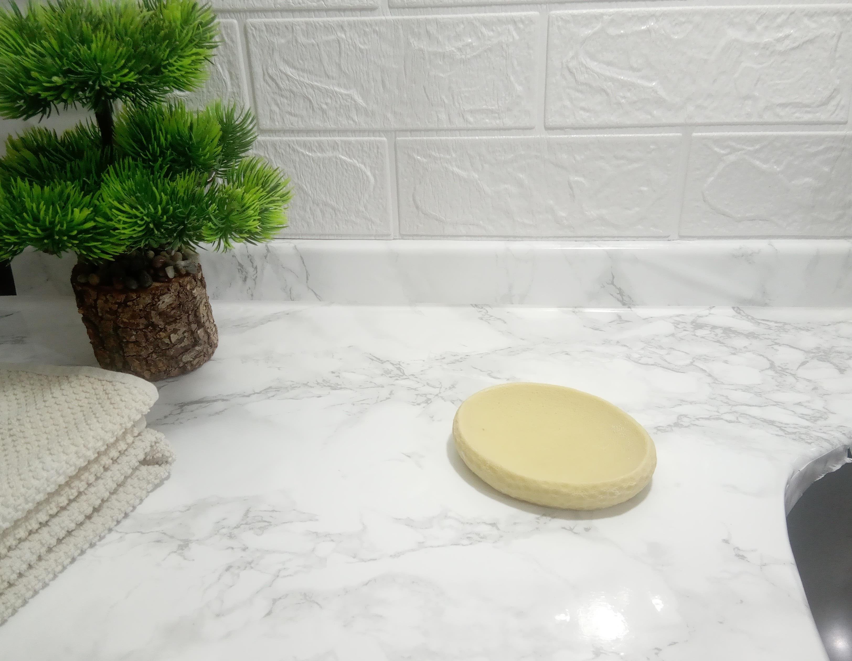 Sabunluk Sarı Petek Desenli 10x8x2cm