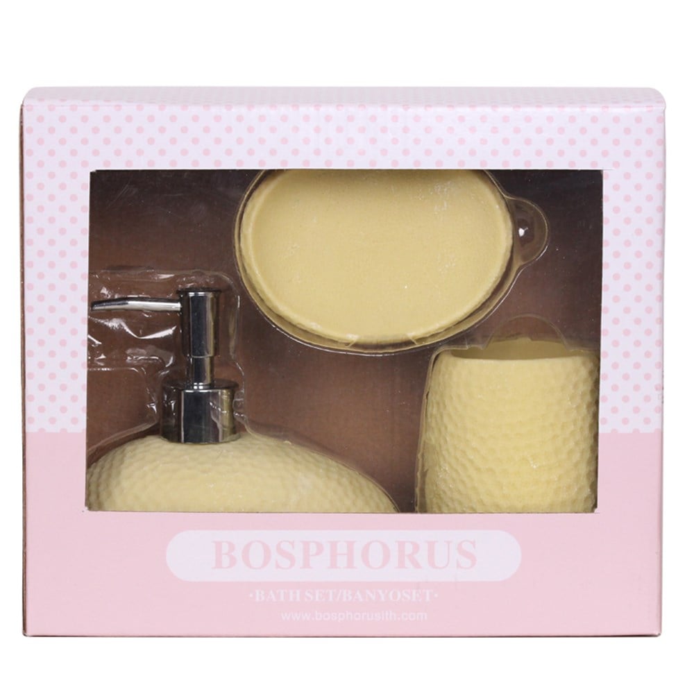 SARI PETEK 3 LÜ BANYO SETİ 20x20x13cm