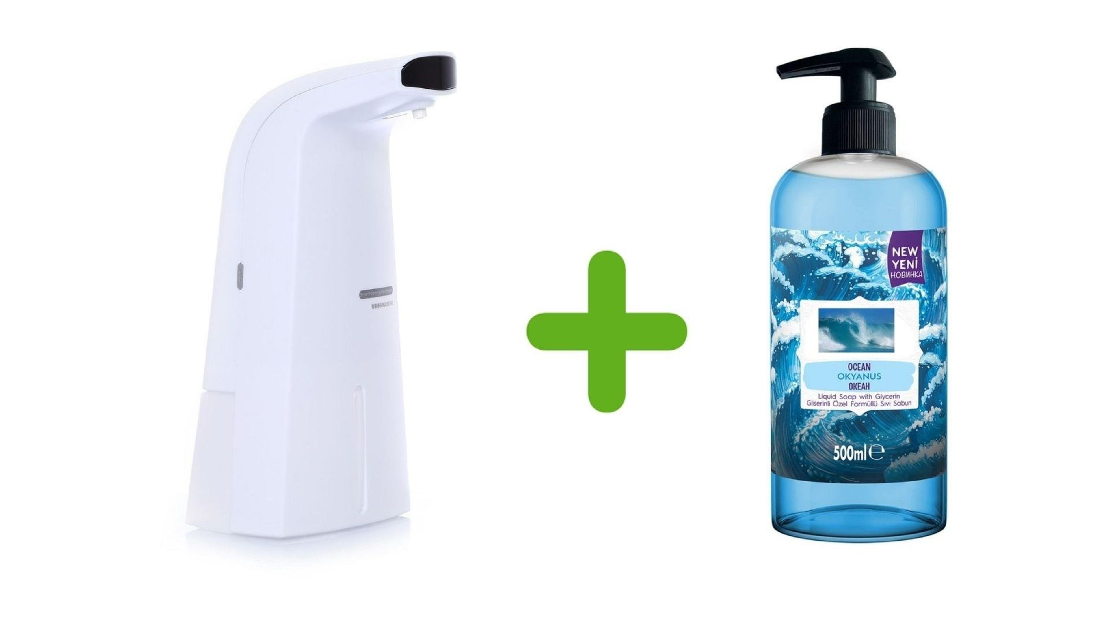 Sensörlü Fotoselli Sıvı Sabunluk  21x10x5cm Ve 1 Adet 400 ml Sıvı Sabun