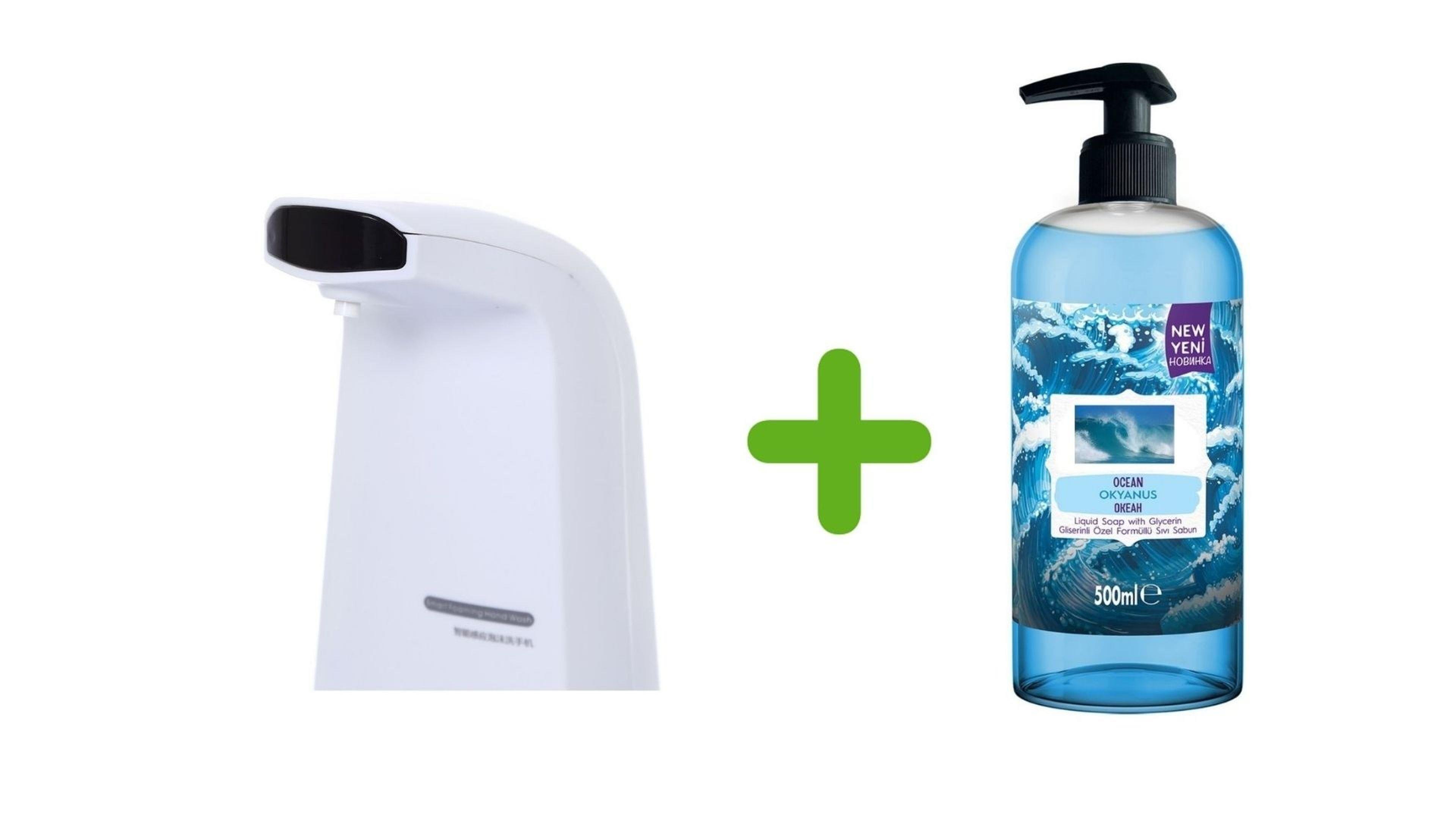 Sensörlü Fotoselli Sıvı Sabunluk  21x10x5cm Ve 1 Adet 400 ml Sıvı Sabun