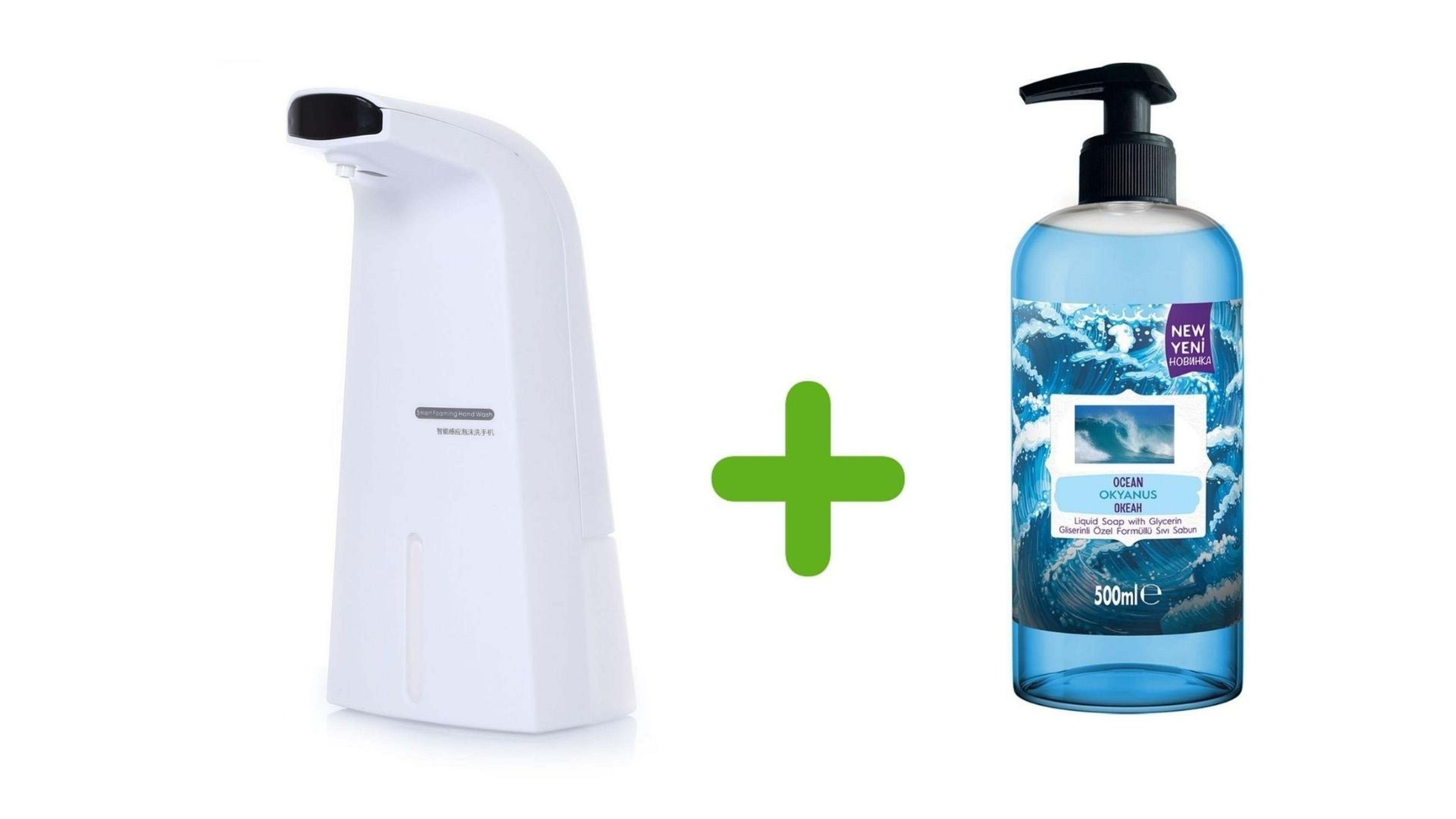 Sensörlü Fotoselli Sıvı Sabunluk  21x10x5cm Ve 1 Adet 400 ml Sıvı Sabun