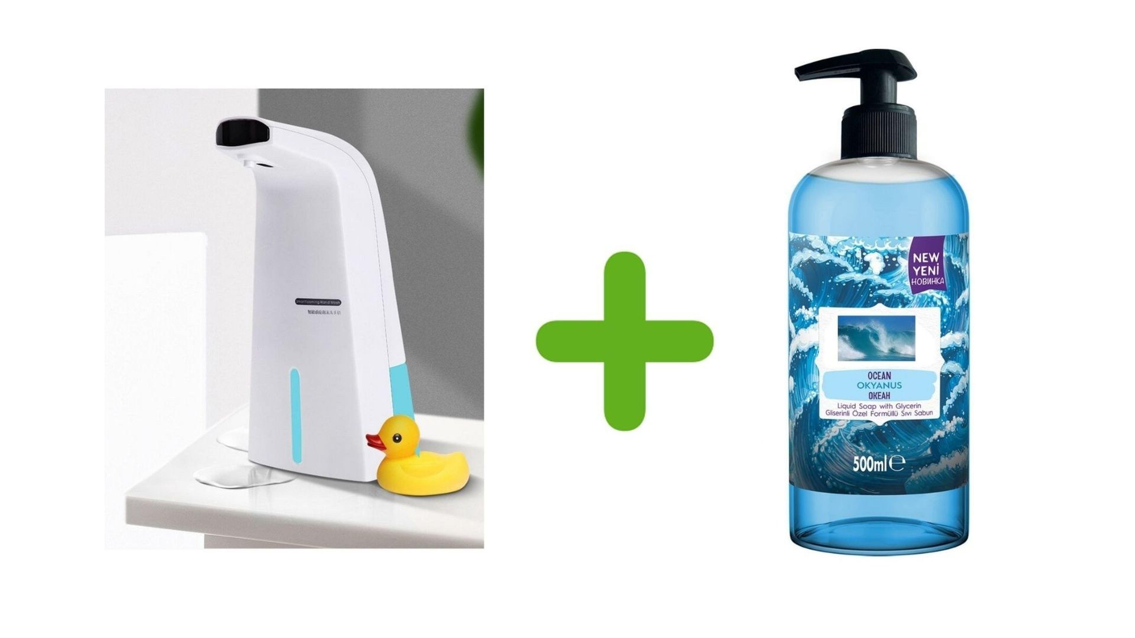 Sensörlü Fotoselli Sıvı Sabunluk  21x10x5cm Ve 1 Adet 400 ml Sıvı Sabun