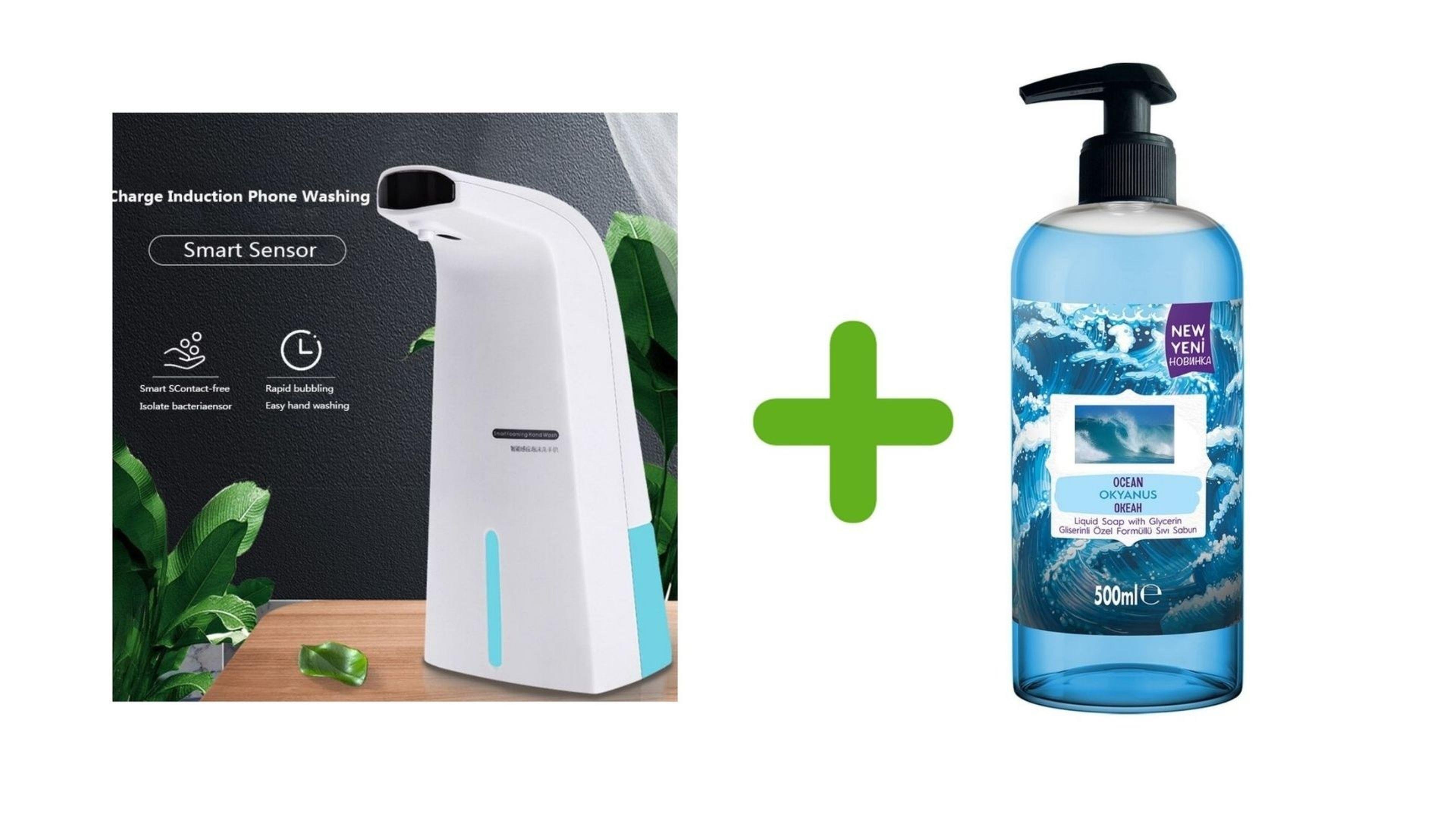 Sensörlü Fotoselli Sıvı Sabunluk  21x10x5cm Ve 1 Adet 400 ml Sıvı Sabun