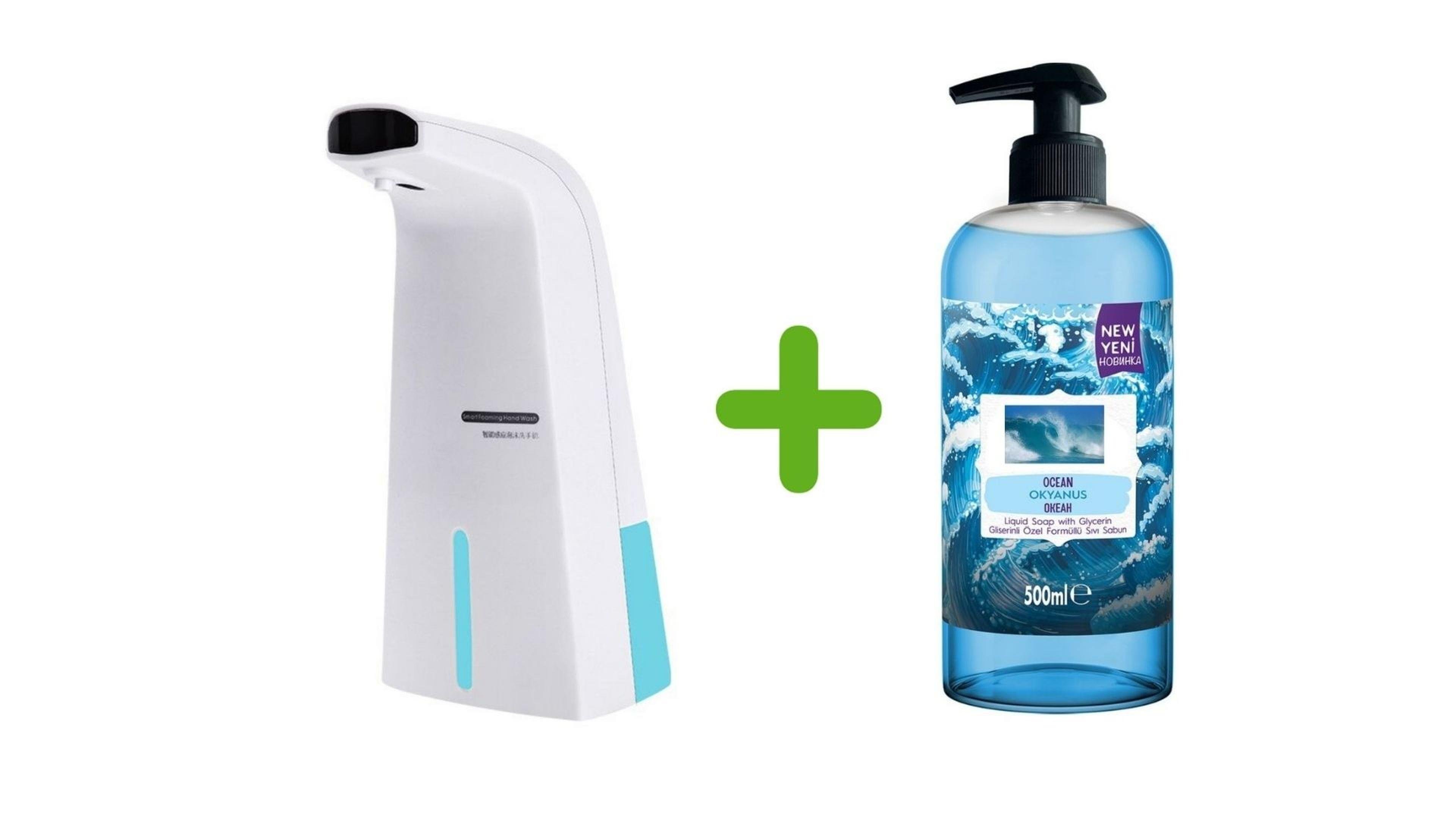 Sensörlü Fotoselli Sıvı Sabunluk  21x10x5cm Ve 1 Adet 400 ml Sıvı Sabun