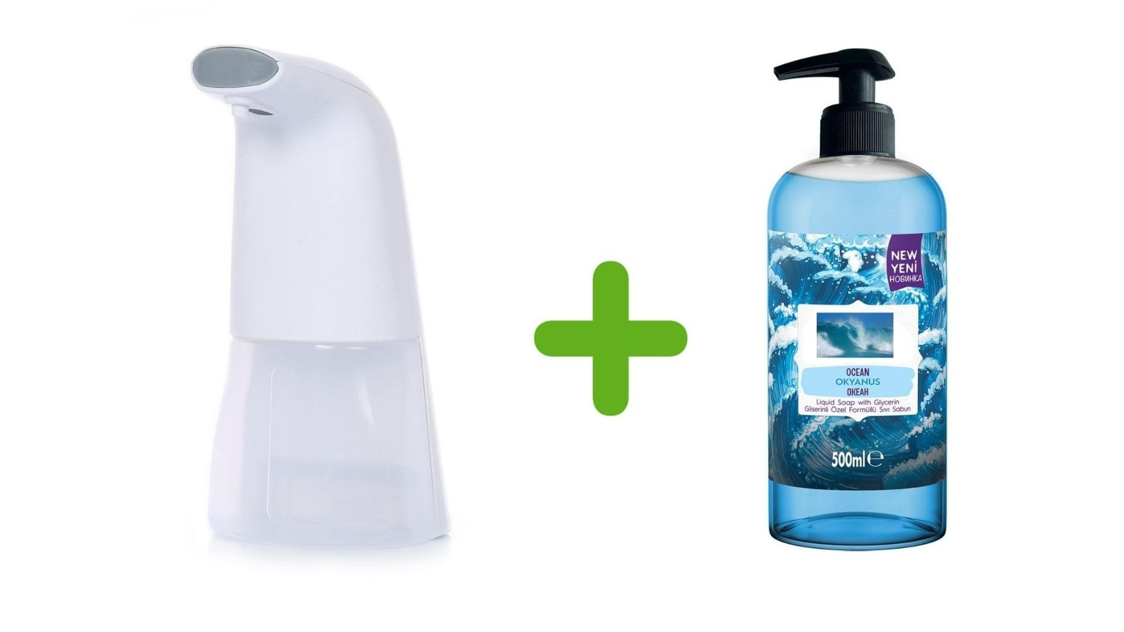 Sensörlü Fotoselli Sıvı Sabunluk 21x5x10cm Ve 1 Adet 400 ml Sıvı Sabun