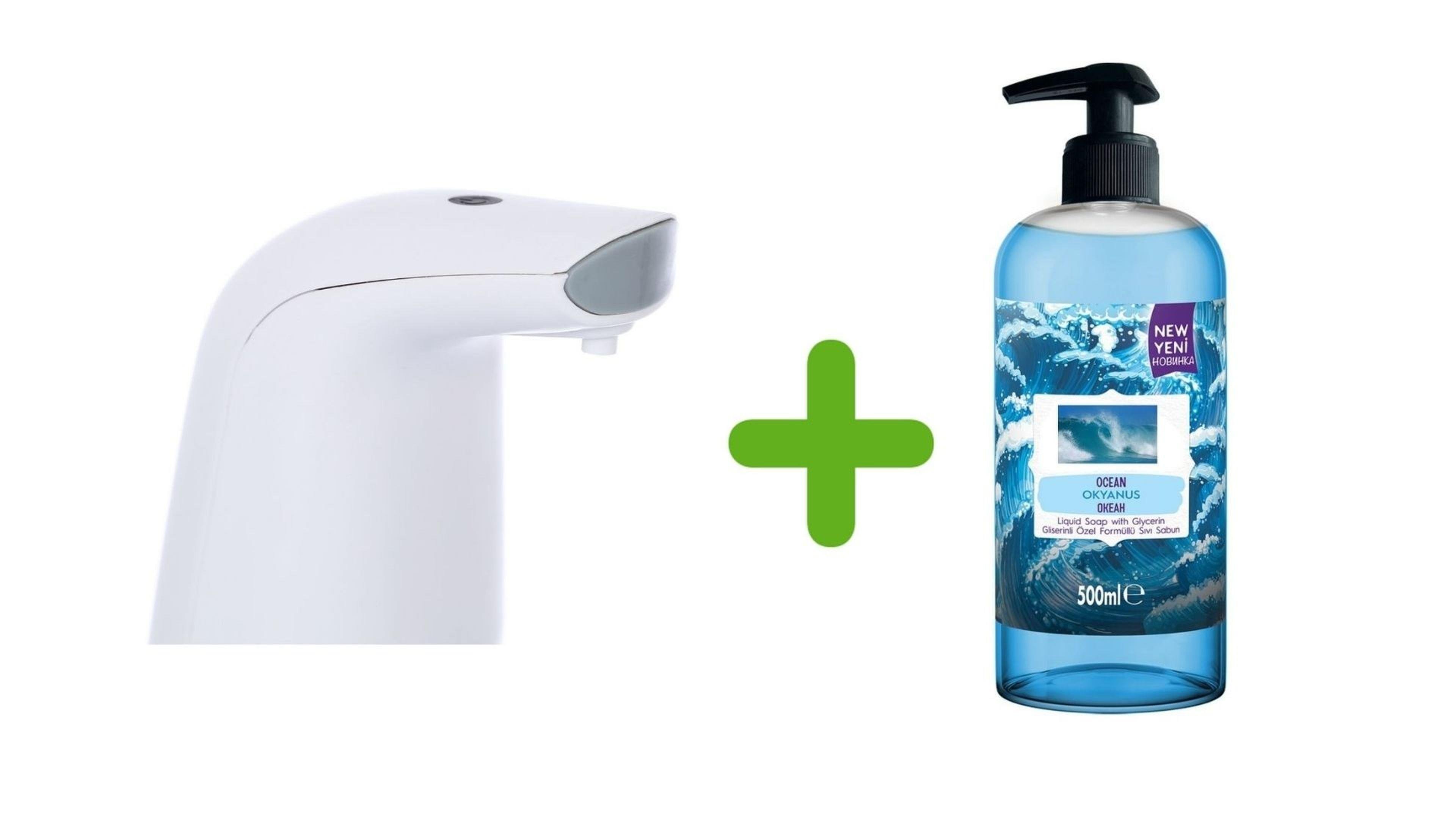 Sensörlü Fotoselli Sıvı Sabunluk 21x5x10cm Ve 1 Adet 400 ml Sıvı Sabun