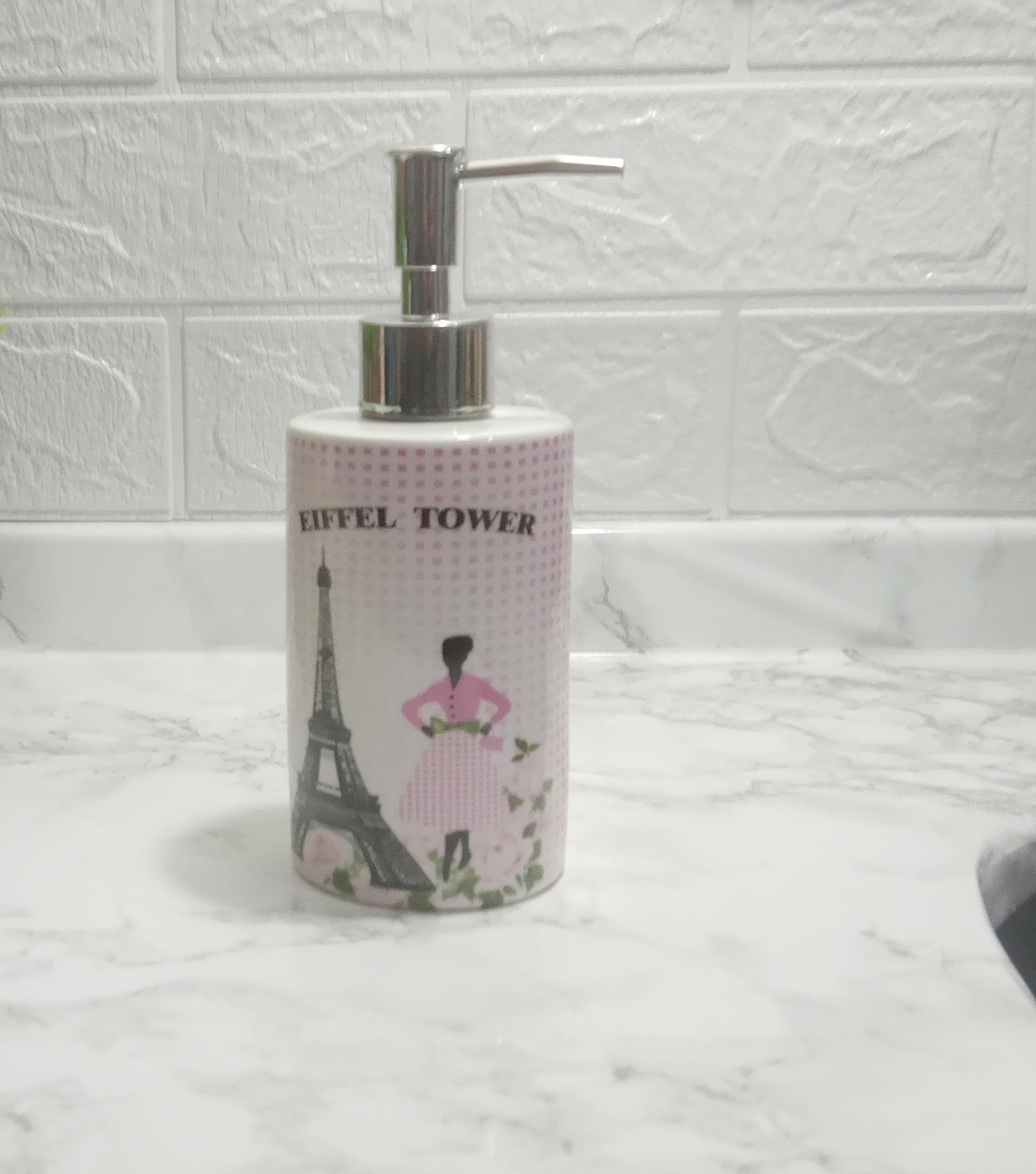 Seramik Sıvı Sabunluk Eyfel Kulesi Model 7x7x18cm 320ml