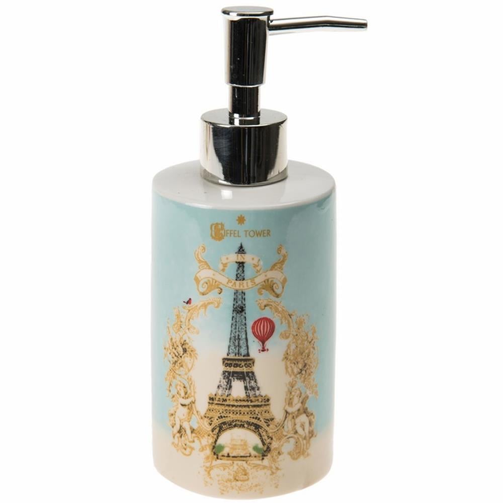 Seramik Sıvı Sabunluk Romantik Yeşil Model 7x7x18cm 320ml