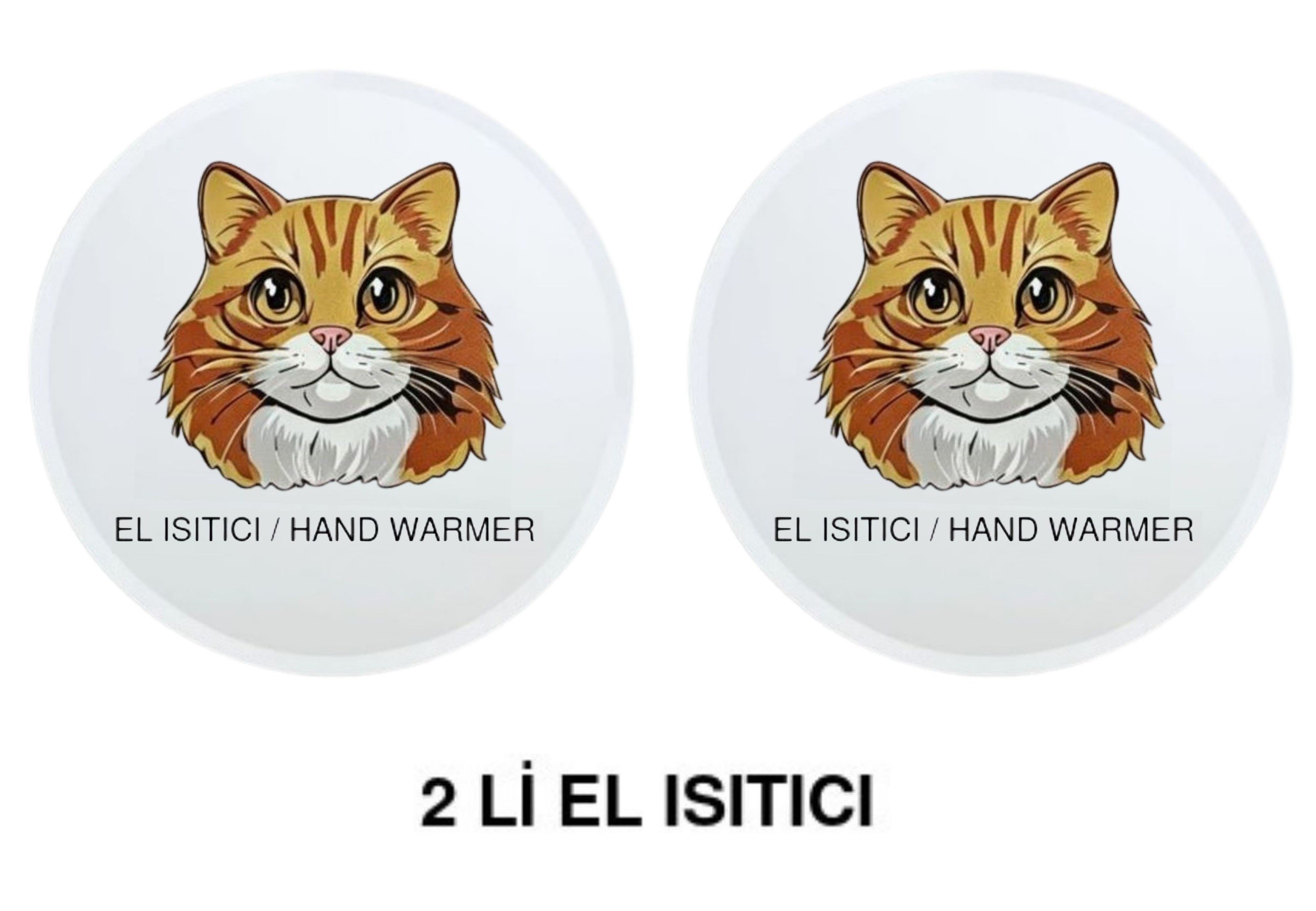 Sıa 2 Adet Kahverengi Kedi Cep Sobası,El Isıtıcı,Sıcak Su Torbası Pvc  10X9,5Cm