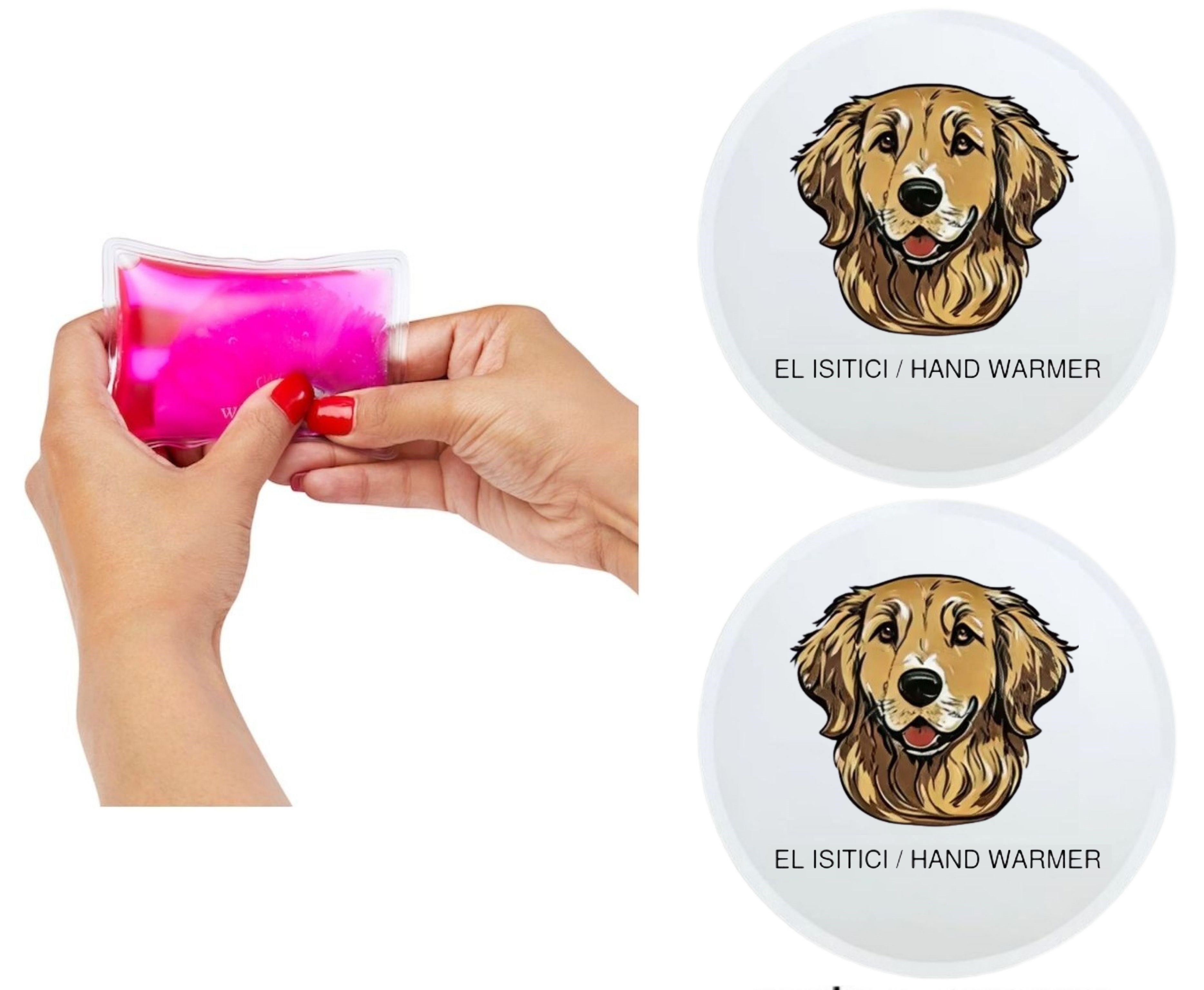 Sıa 2 Adet Kahverengi Köpek Cep Sobası,El Isıtıcı,Sıcak Su Torbası Pvc  10X9,5Cm