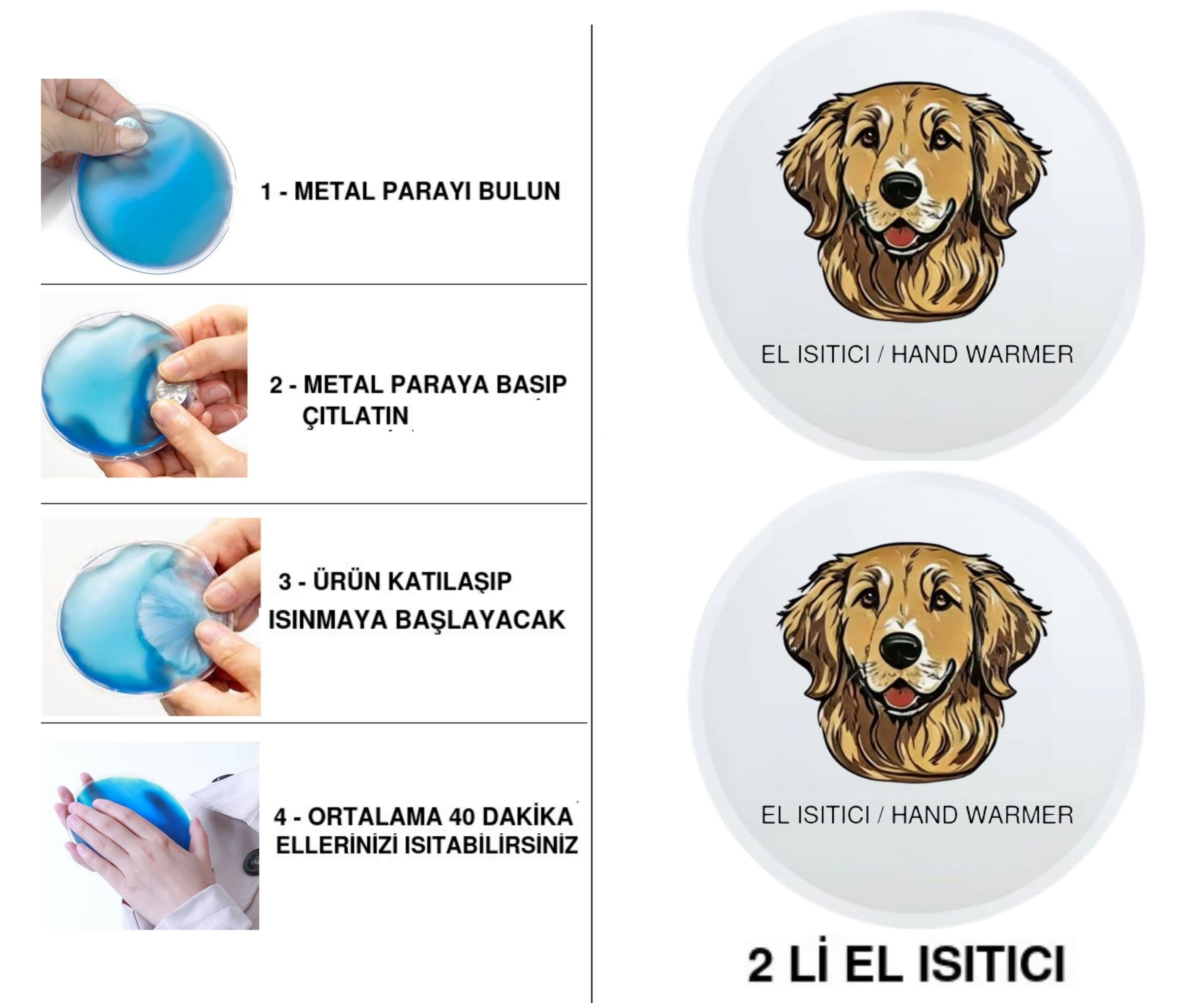 Sıa 2 Adet Kahverengi Köpek Cep Sobası,El Isıtıcı,Sıcak Su Torbası Pvc  10X9,5Cm