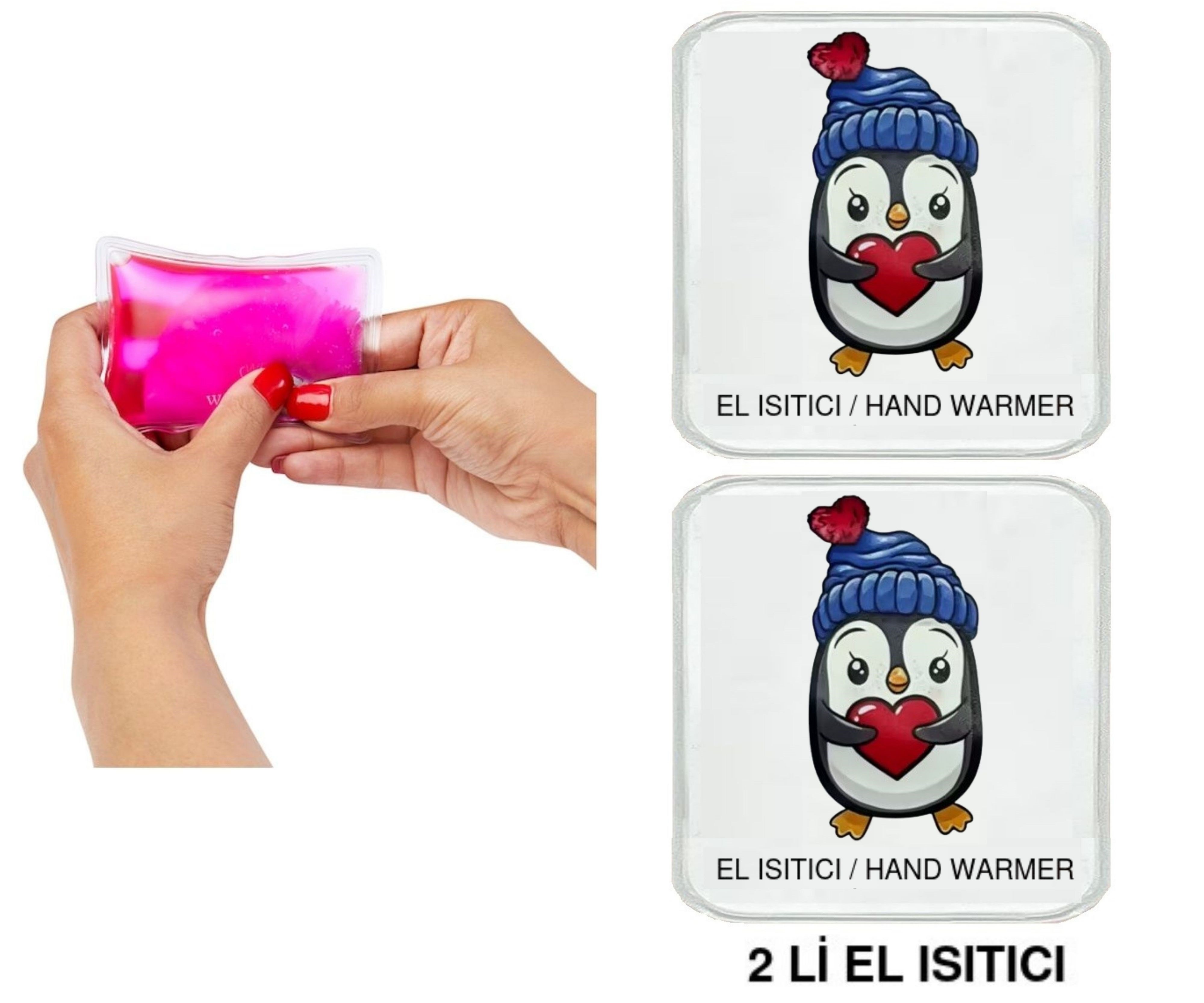 Sıa 2 Adet Penguen Cep Sobası,El Isıtıcı,Sıcak Su Torbası Pvc  10X9,5Cm