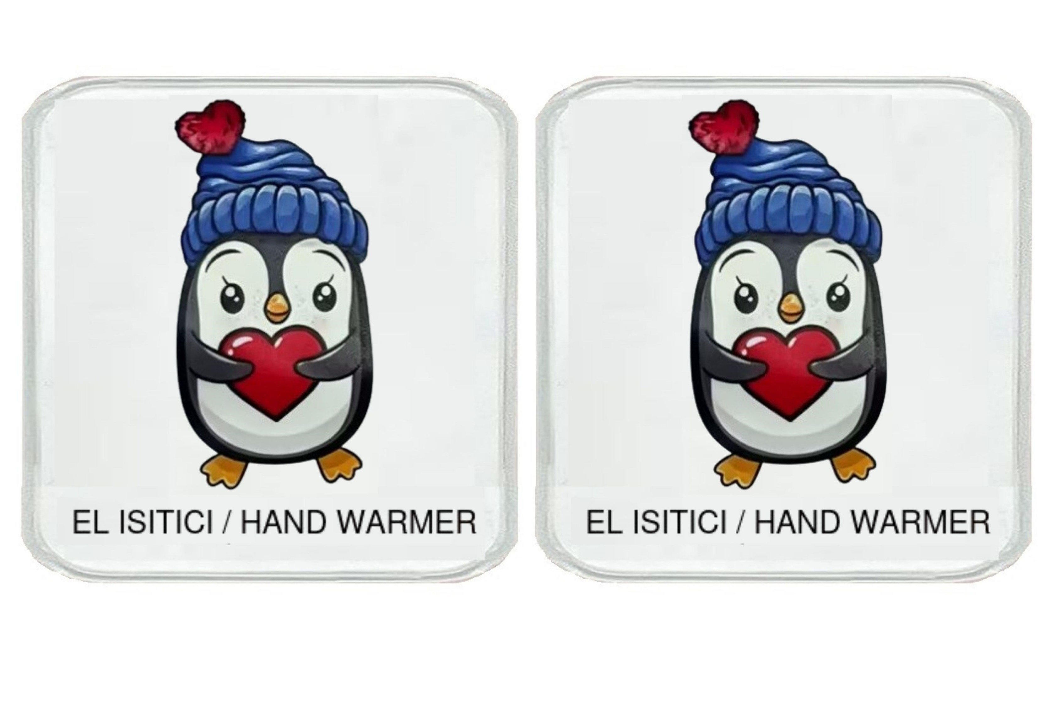 Sıa 2 Adet Penguen Cep Sobası,El Isıtıcı,Sıcak Su Torbası Pvc  10X9,5Cm