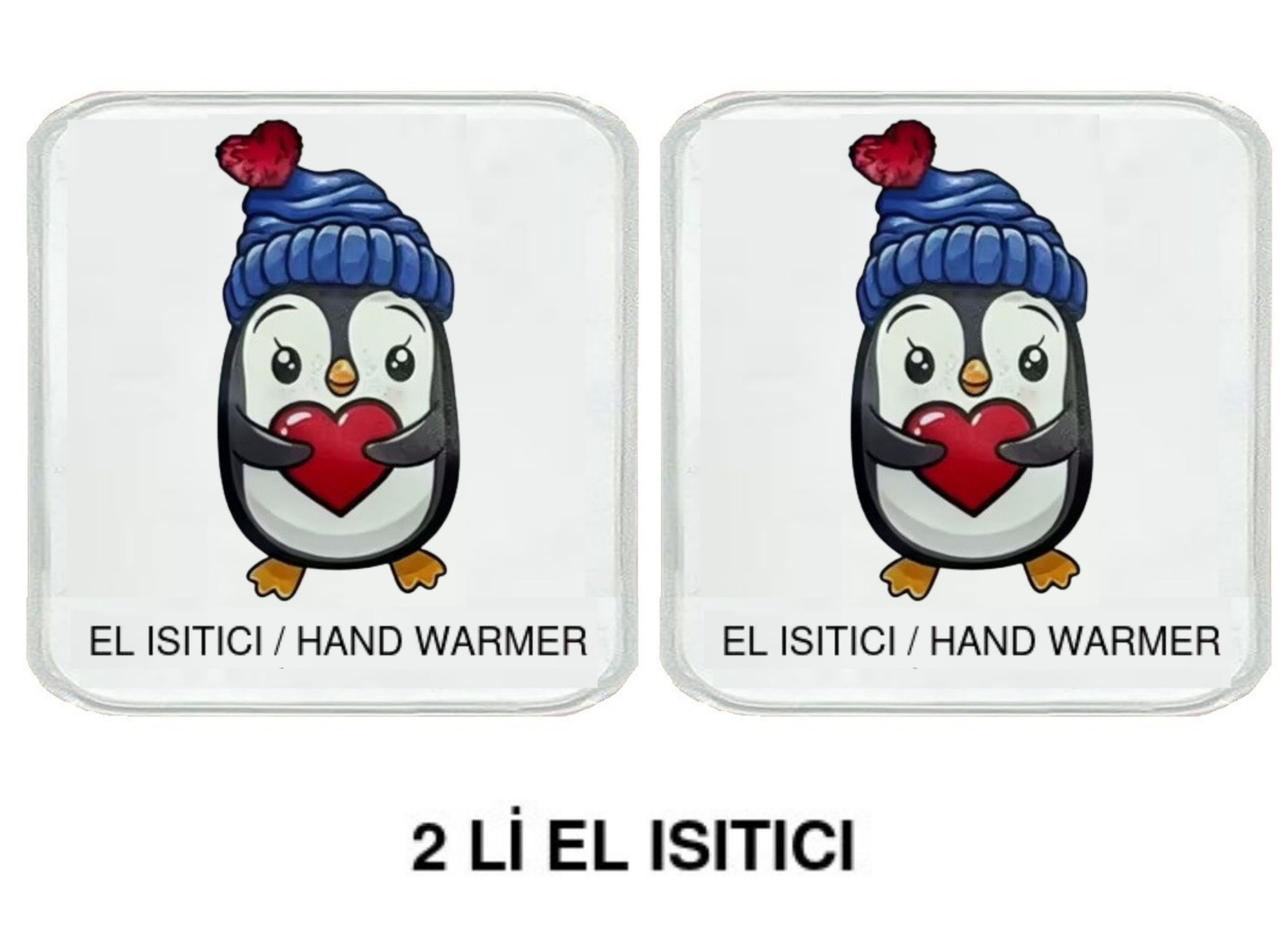 Sıa 2 Adet Penguen Cep Sobası,El Isıtıcı,Sıcak Su Torbası Pvc  10X9,5Cm