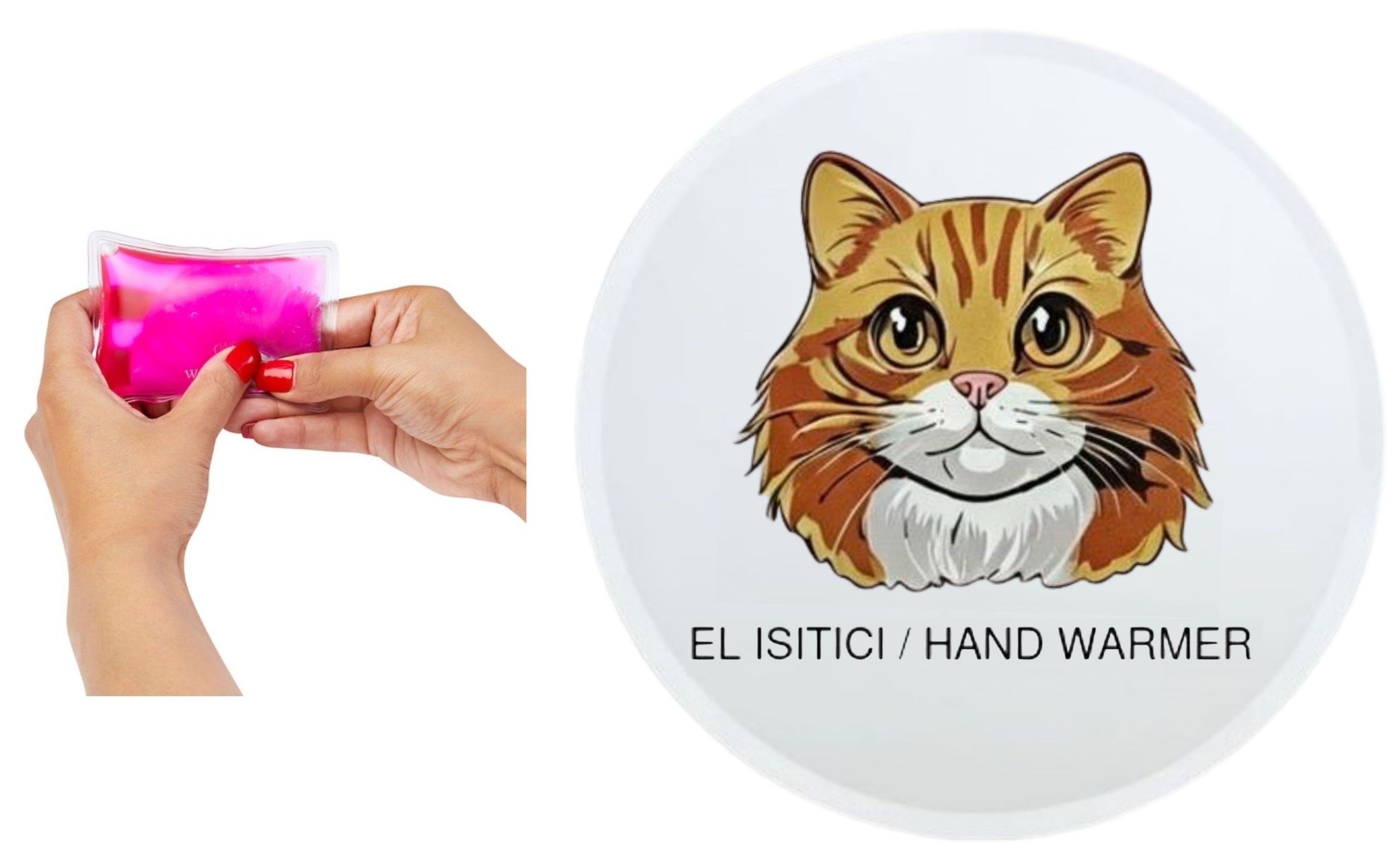 Sıa Kahverengi Kedi Cep Sobası,El Isıtıcı,Sıcak Su Torbası Pvc  10X9,5Cm