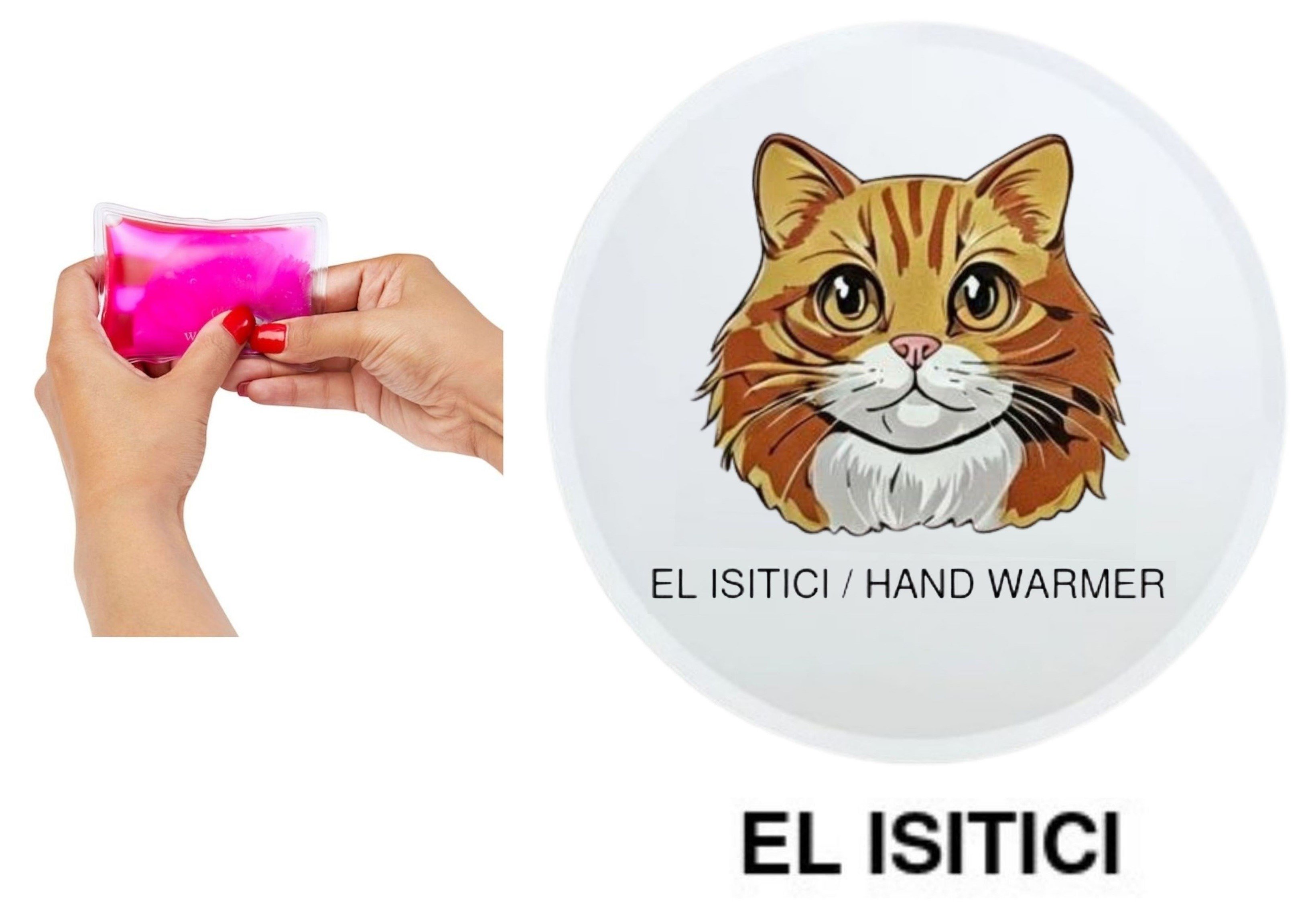 Sıa Kahverengi Kedi Cep Sobası,El Isıtıcı,Sıcak Su Torbası Pvc  10X9,5Cm