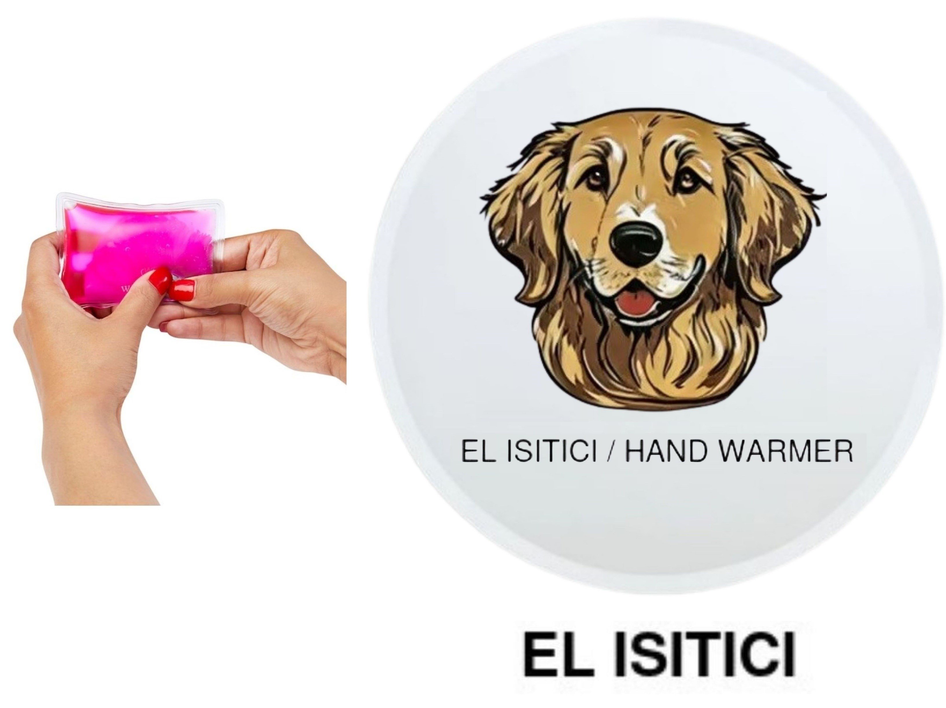 Sıa Kahverengi Köpek Cep Sobası,El Isıtıcı,Sıcak Su Torbası Pvc  10X9,5Cm
