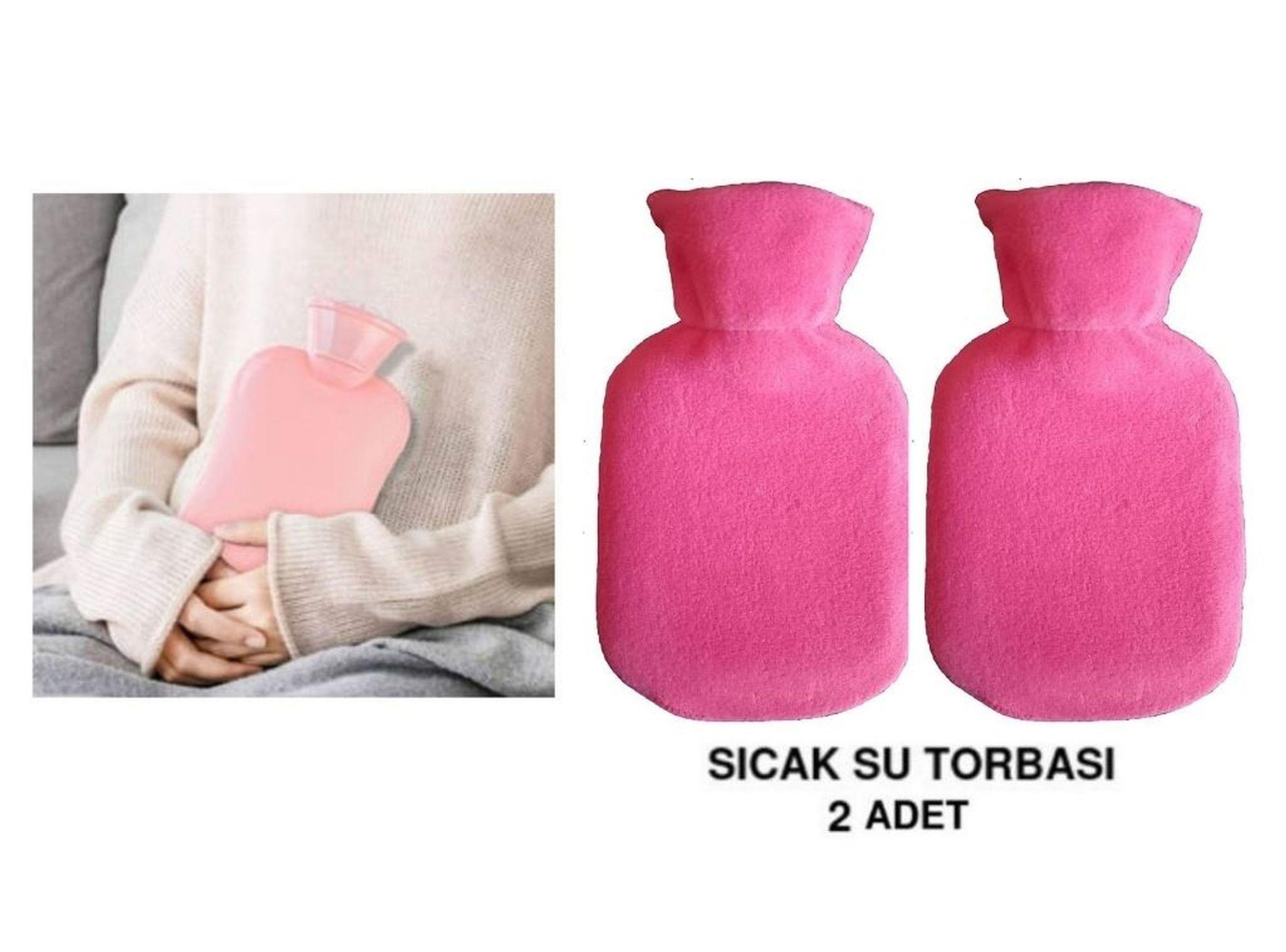 Sıcak Su Torbası 2 Adet,Koyu Pembe 23X15X2Cm 250 Ml