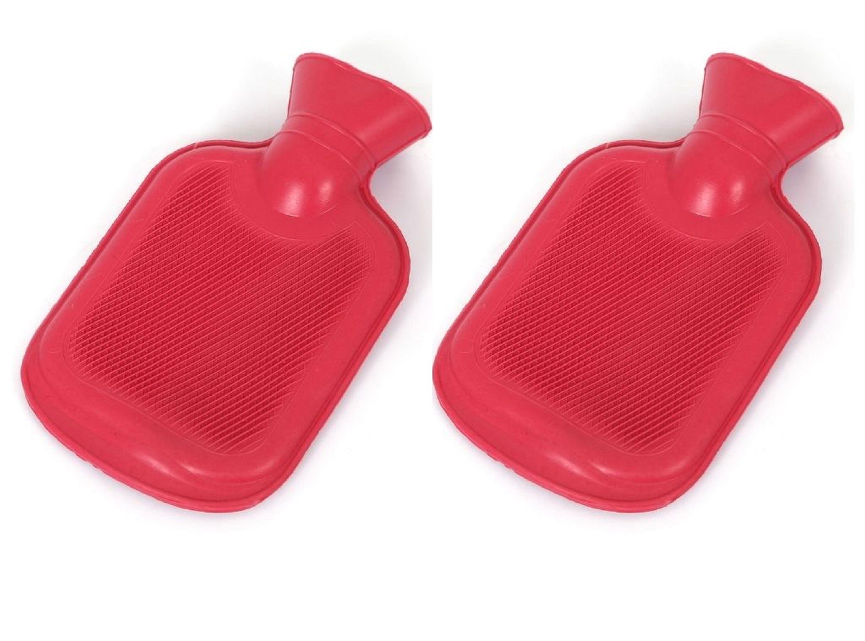 Sıcak Su Torbası 2 Adet,Pembe Kauçuk Termofor 21X15X1,8Cm 250 Ml