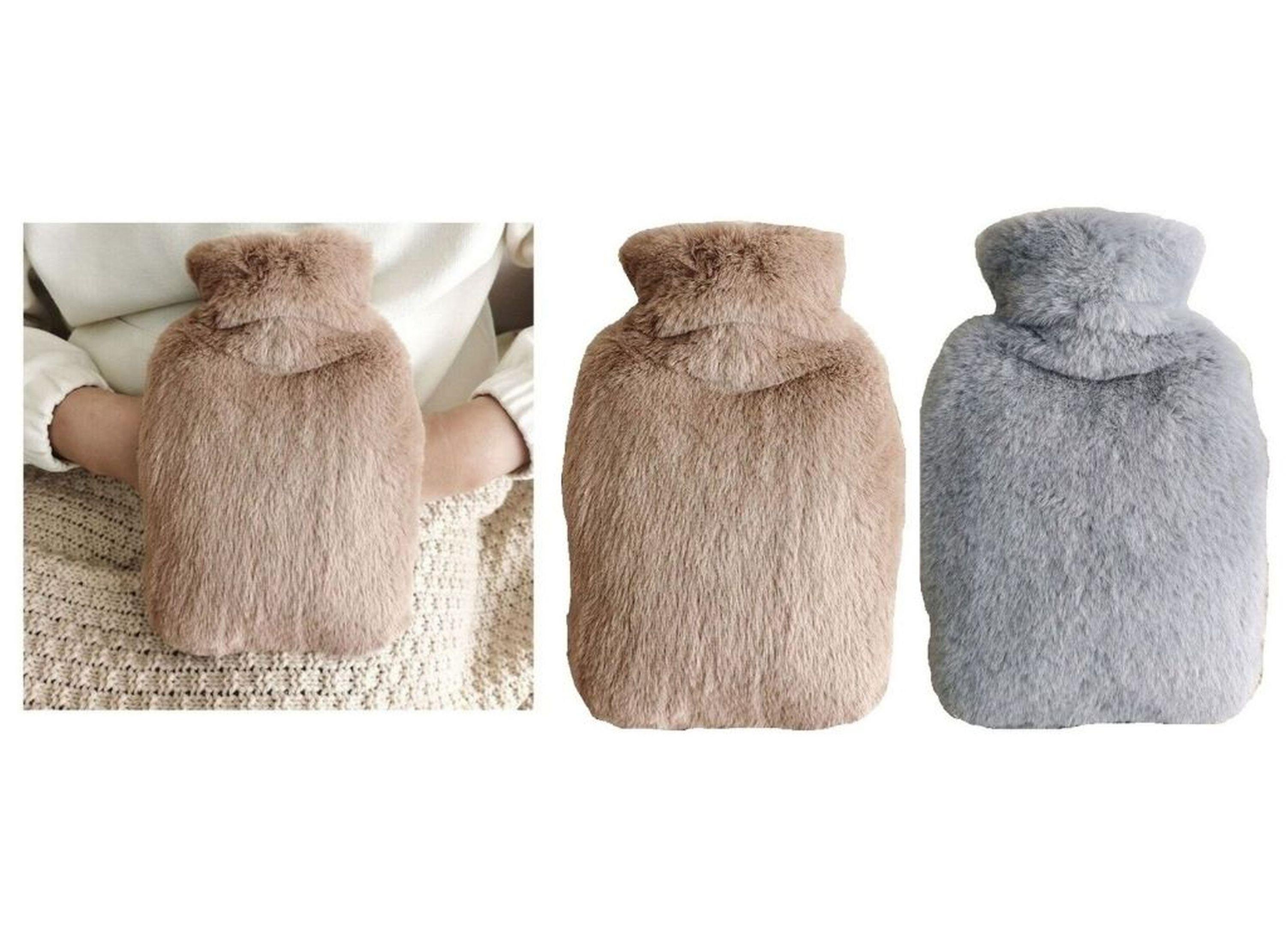 Sıcak Su Torbası 2 Adet,Yan Cepli Peluş Termofor 27X17X2Cm  750Ml