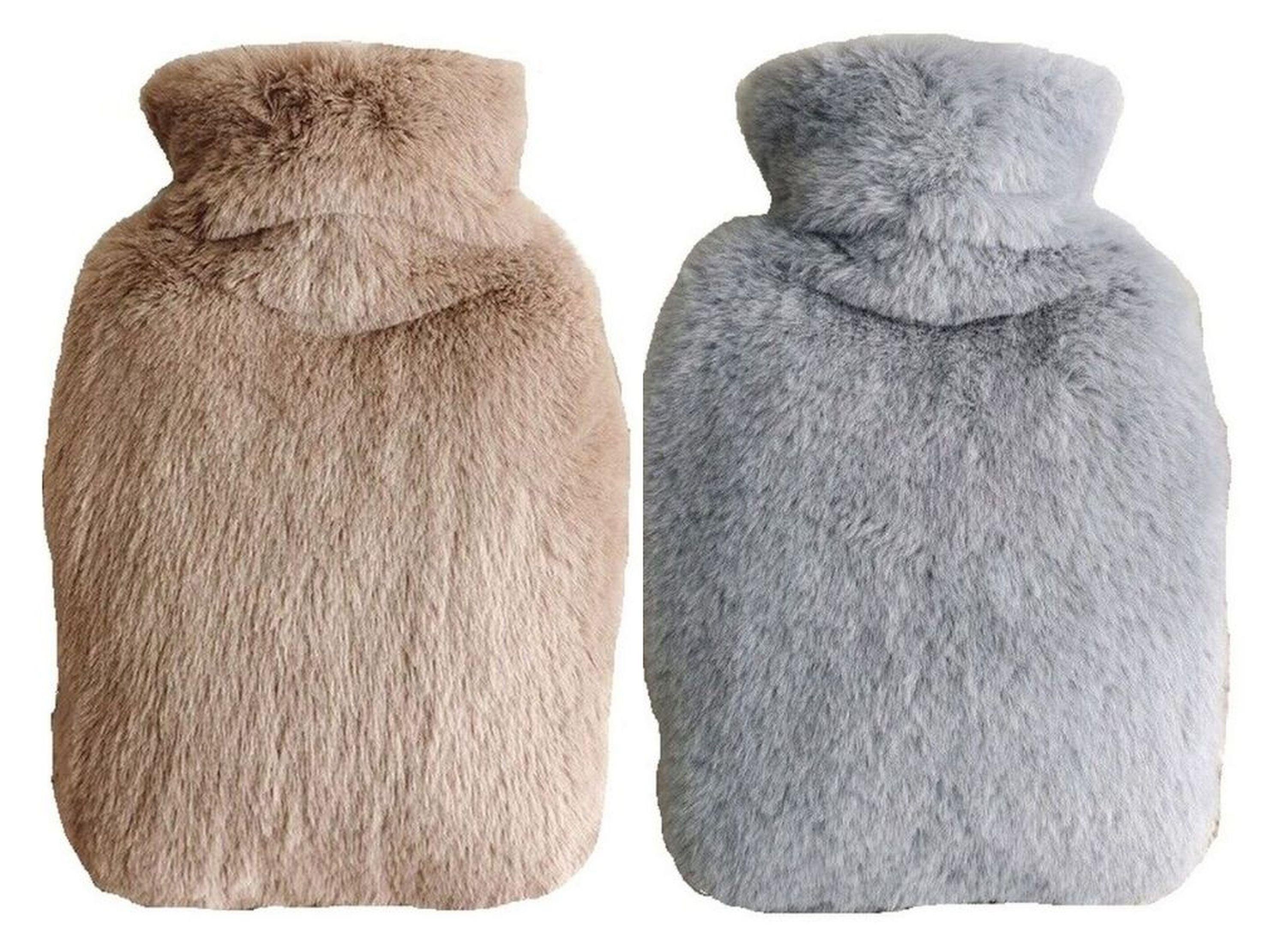 Sıcak Su Torbası 2 Adet,Yan Cepli Peluş Termofor 27X17X2Cm  750Ml