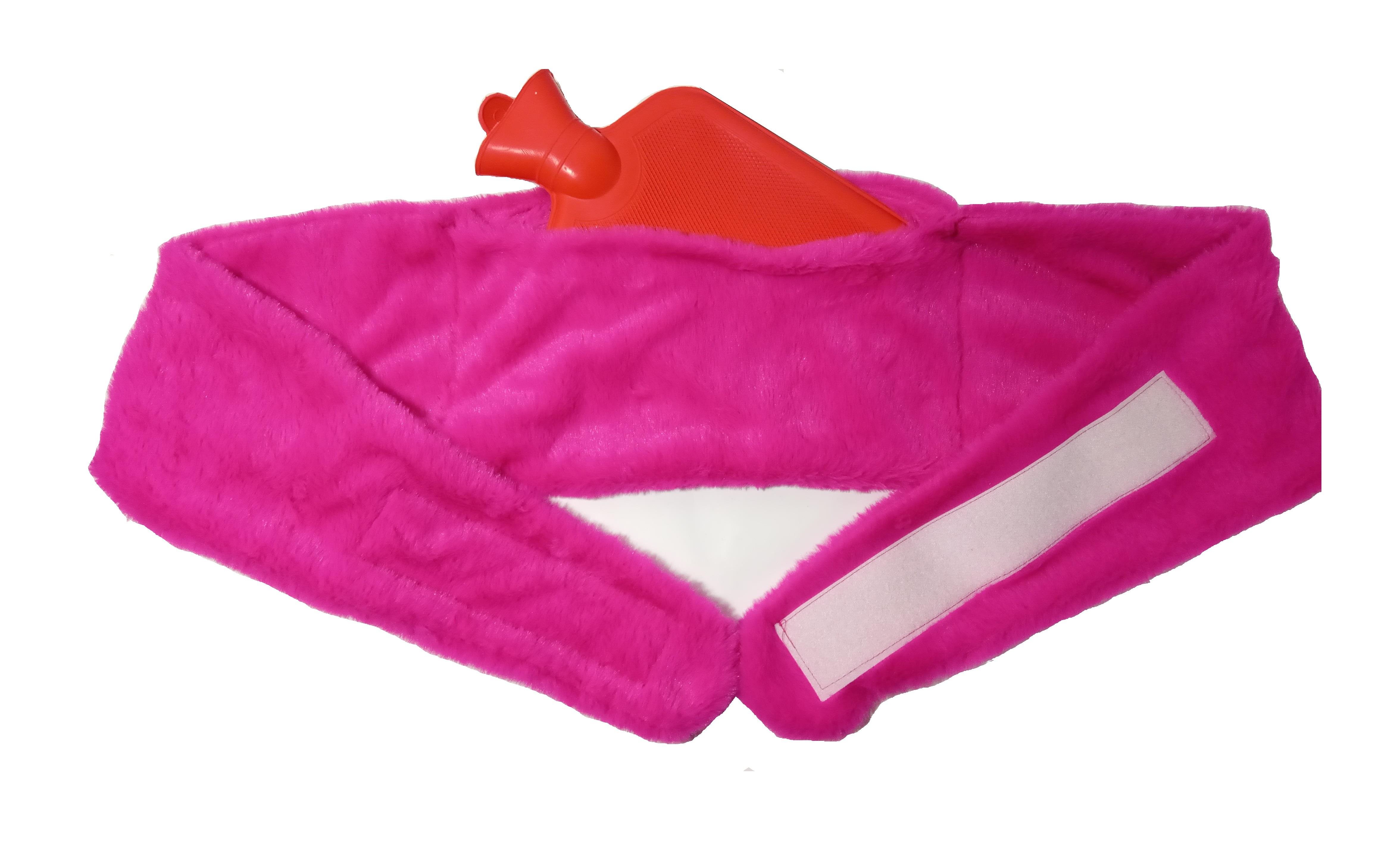 Sıcak Su Torbası Bel Ve Omuz İçin Kuşak Şeklinde Peluş Pembe Termofor 1500ml 160x22cm