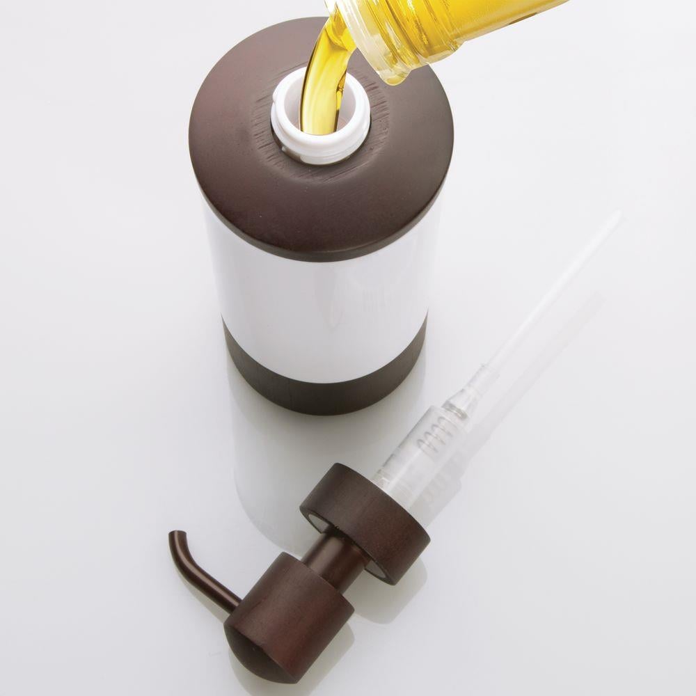 Sıvı Sabunluk Ahsap Tasarımlı Akrilik 7X7X21Cm 325Ml