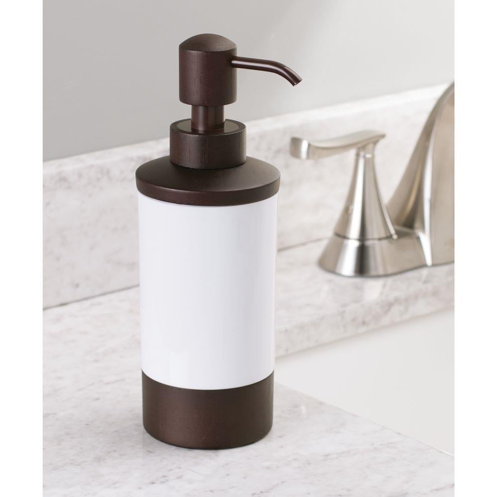 Sıvı Sabunluk Ahsap Tasarımlı Akrilik 7X7X21Cm 325Ml