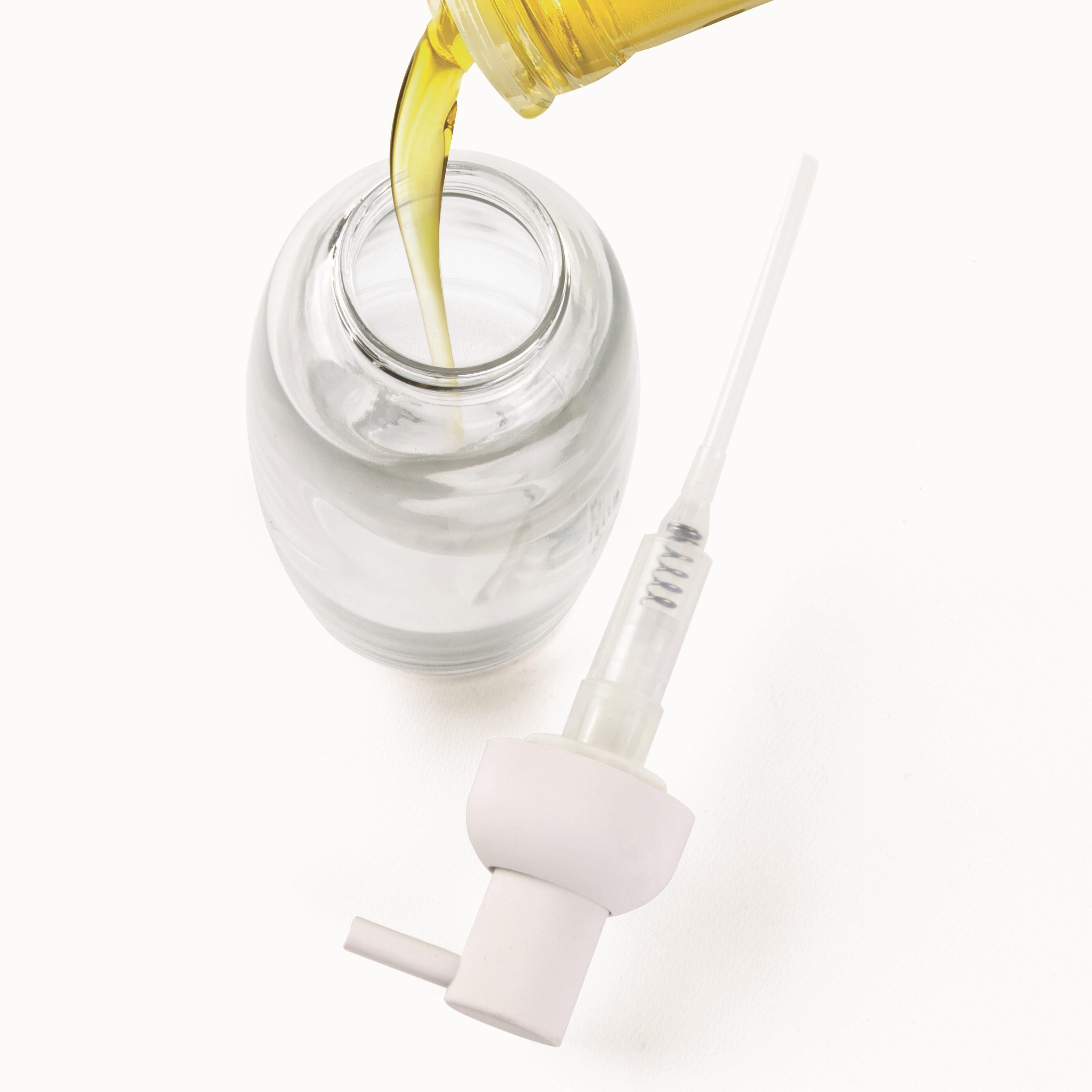 Sıvı Sabunluk Beyaz Cam  7X7X21Cm 300Ml Banyo Seti  