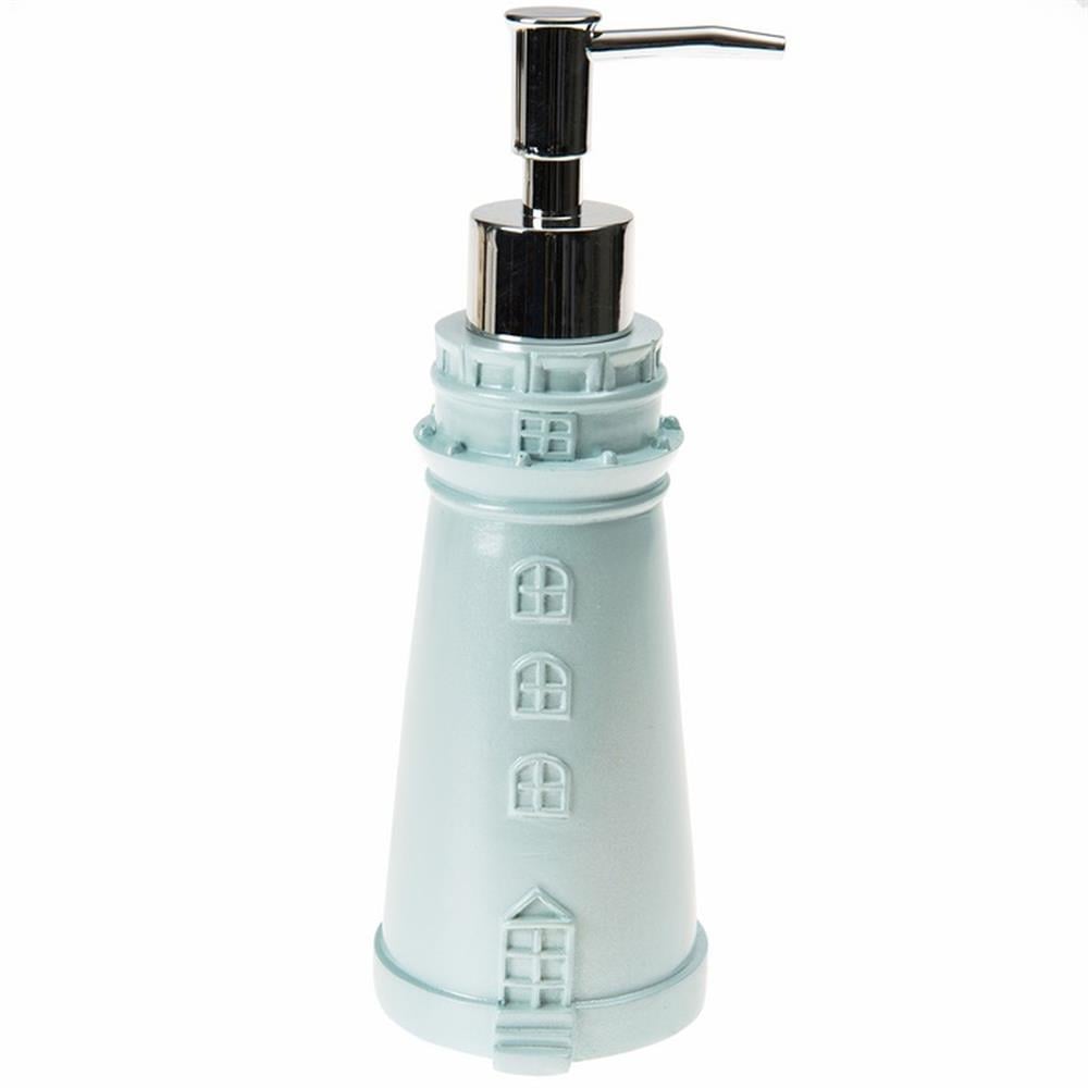 Sıvı Sabunluk Deniz Feneri Mavi Model Poliresin 7x7x21cm