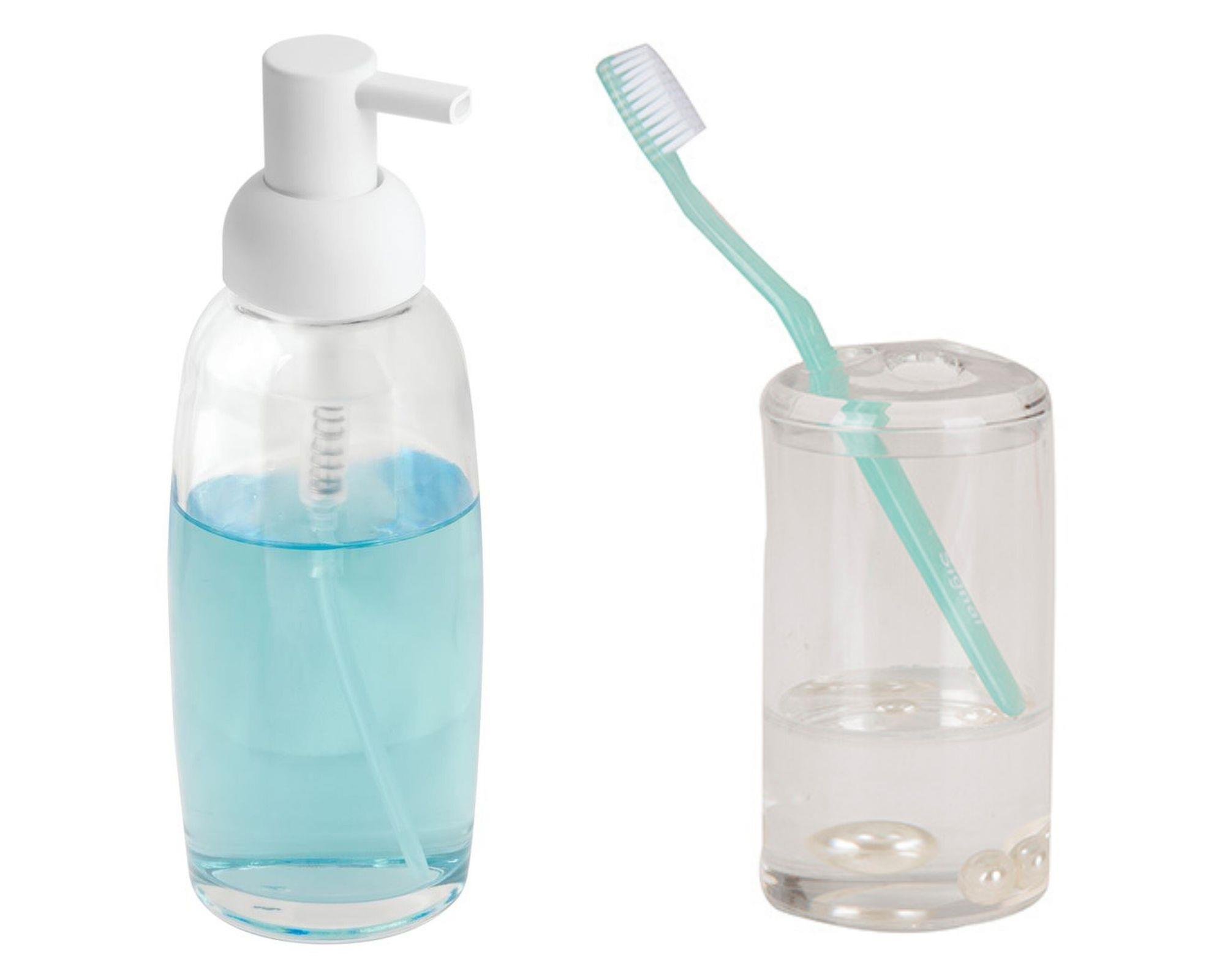 SIVI SABUNLUK DİŞ FIRÇALIK 2 Lİ BANYO SETİ BEYAZ  İNCİ  