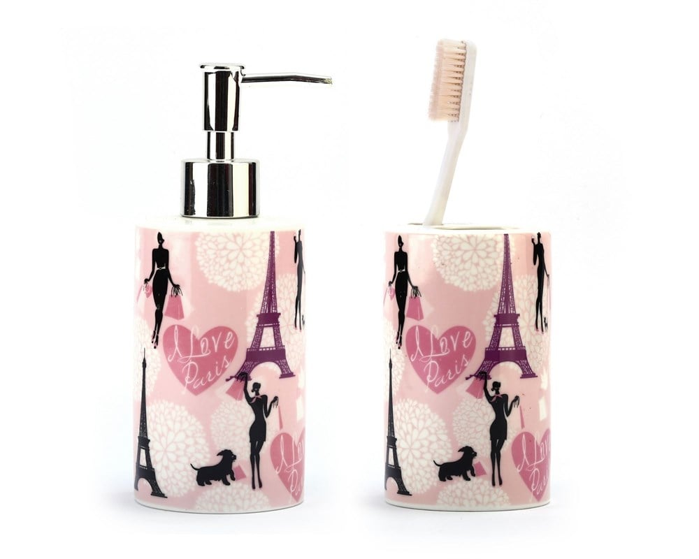 SIVI SABUNLUK VE DİŞ FIRÇALIK 2 Lİ BANYO SETİ PARİS MODEL