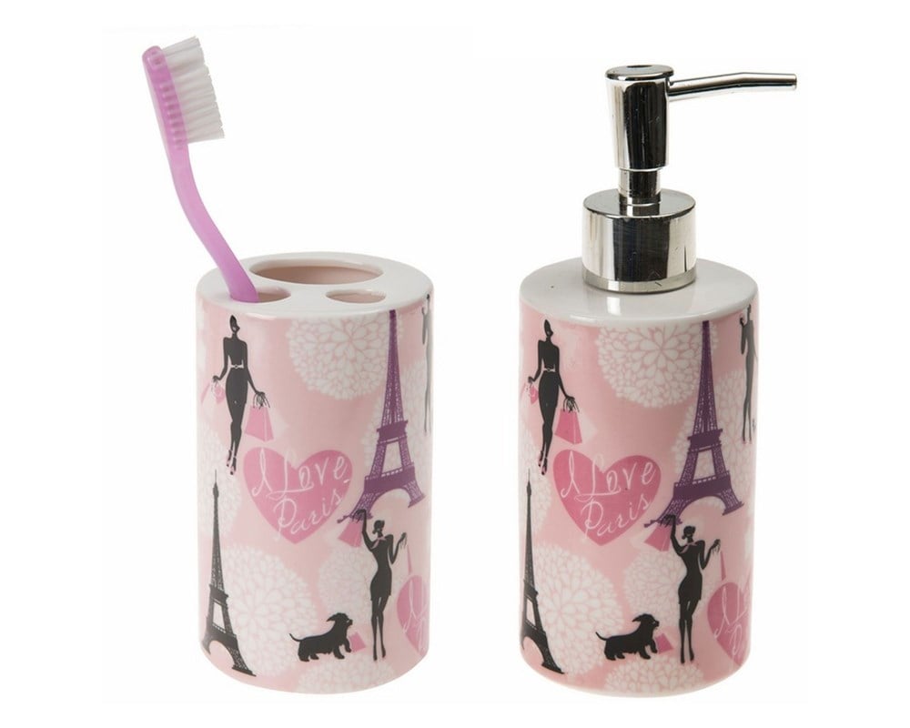 SIVI SABUNLUK VE DİŞ FIRÇALIK 2 Lİ BANYO SETİ PARİS MODEL